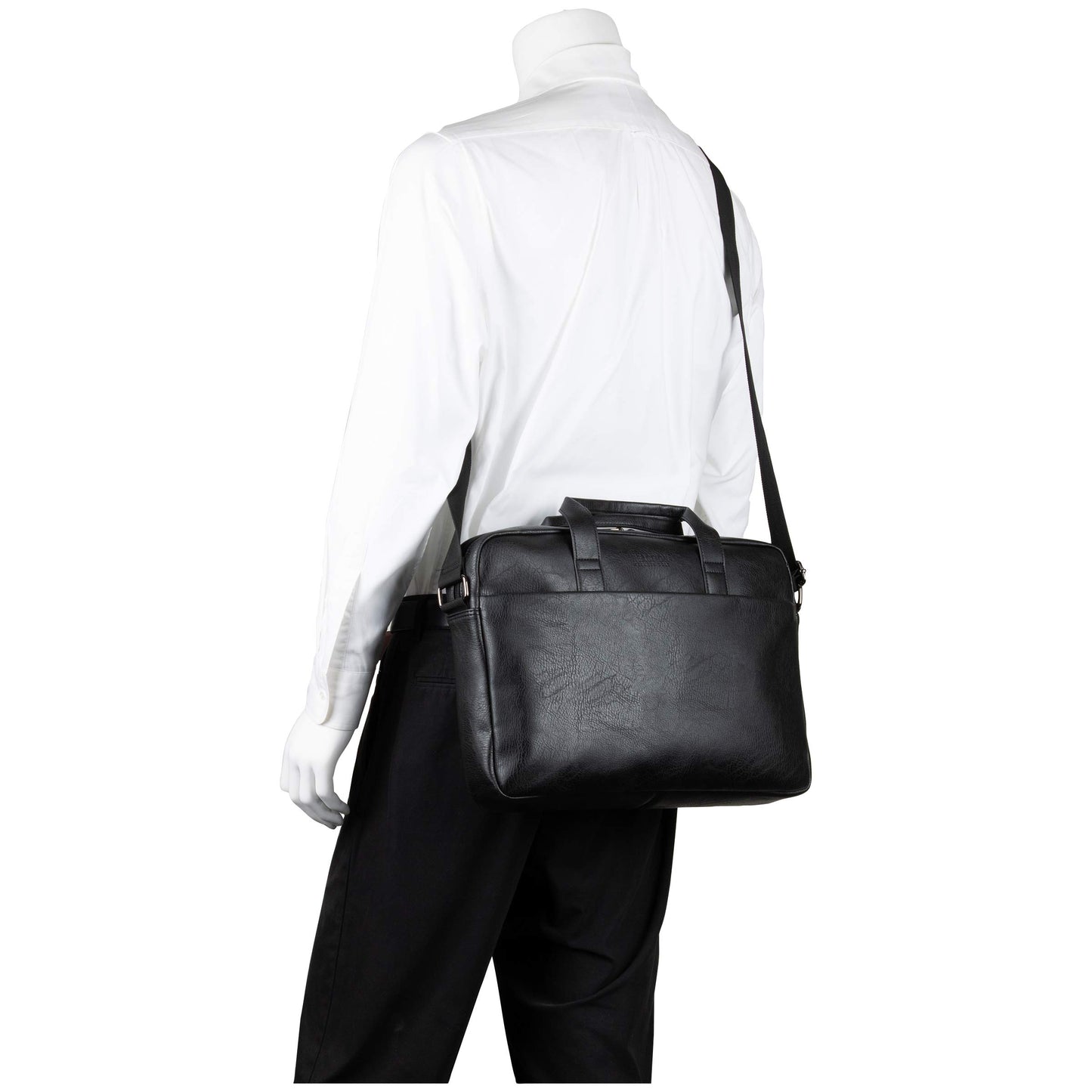 Kenneth Cole Reaction ProTec Pebbled - Maletín delgado de piel vegana de 40.6 cm para laptop y tablet, Negro - Estilo #2, Talla única, Modern Dilemma Pebbled - Funda de piel sintética para portátil y