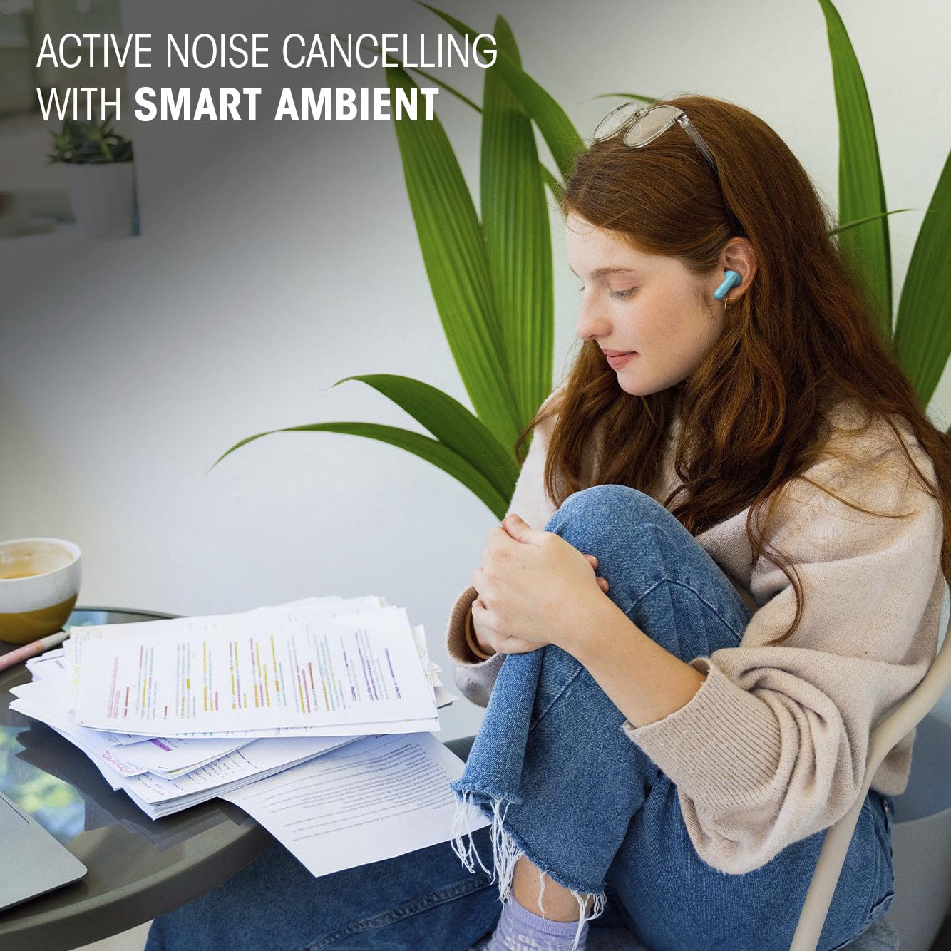 JBL Vibe Beam 2 - Auriculares inalámbricos con cancelación de ruido, sonido de graves puros y tecnología ambiental inteligente, 4 micrófonos para llamadas nítidas y claras, hasta 40 horas de