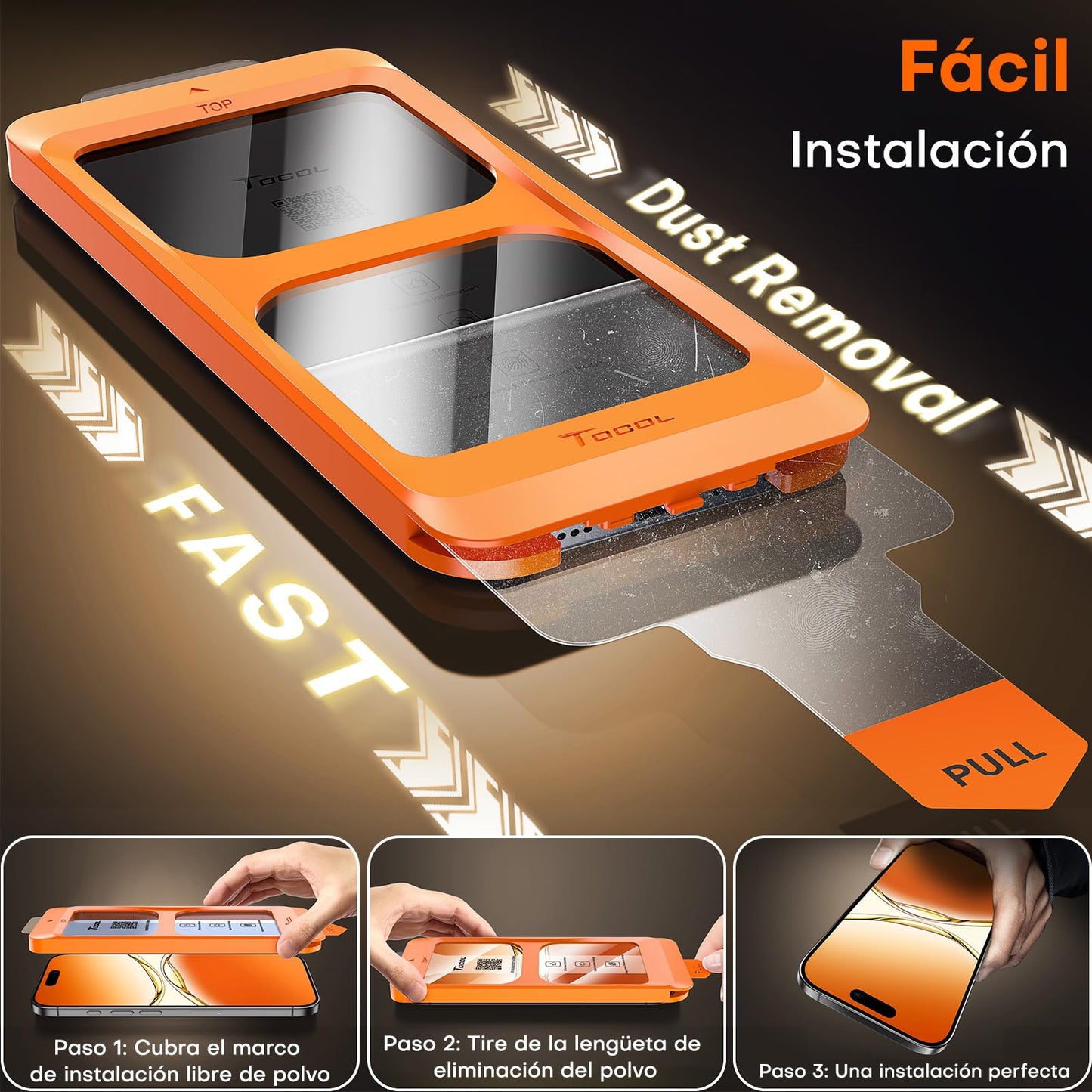 TOCOL 2 Piezas Protector Pantalla para iPhone 17, 6,3 Pulgadas, Alineación Automática para Instalación Rápida sin Burbujas, Cristal Templado de Dureza 9H+, Transparente