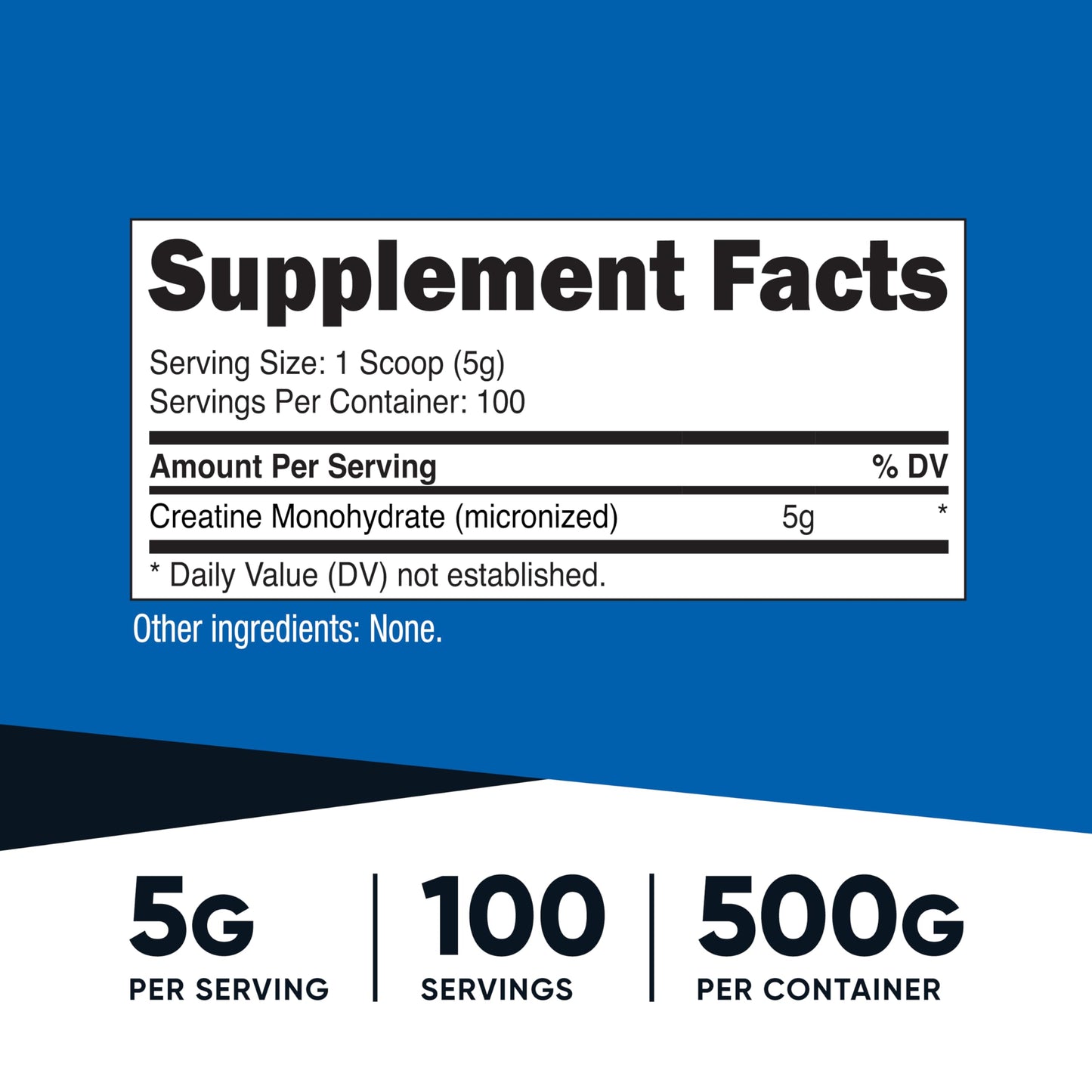 Nutricost Creatina Monohidratada Micronizada en Polvo 500G, 5000mg Por Porción (5g) - Creatina Monohidratada Micronizada, 100 Porciones para Resistencia, Crecimiento Muscular y Recuperación