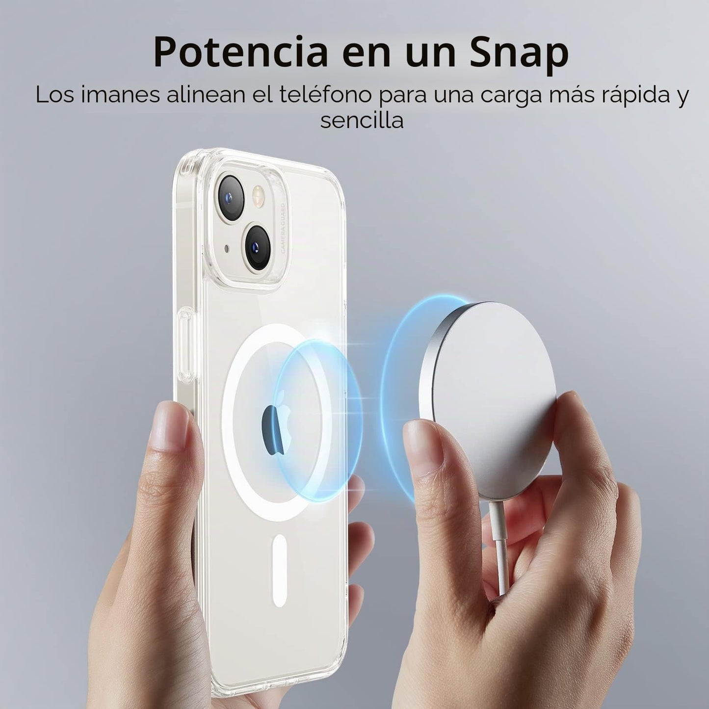 ESR Funda para iPhone 14/iPhone13, Compatible MagSafe, Protección Grado Militar a Prueba Golpes, Funda Magnética para iPhone 14/iPhone13, Funda Híbrida Classic (HaloLock), Transparente