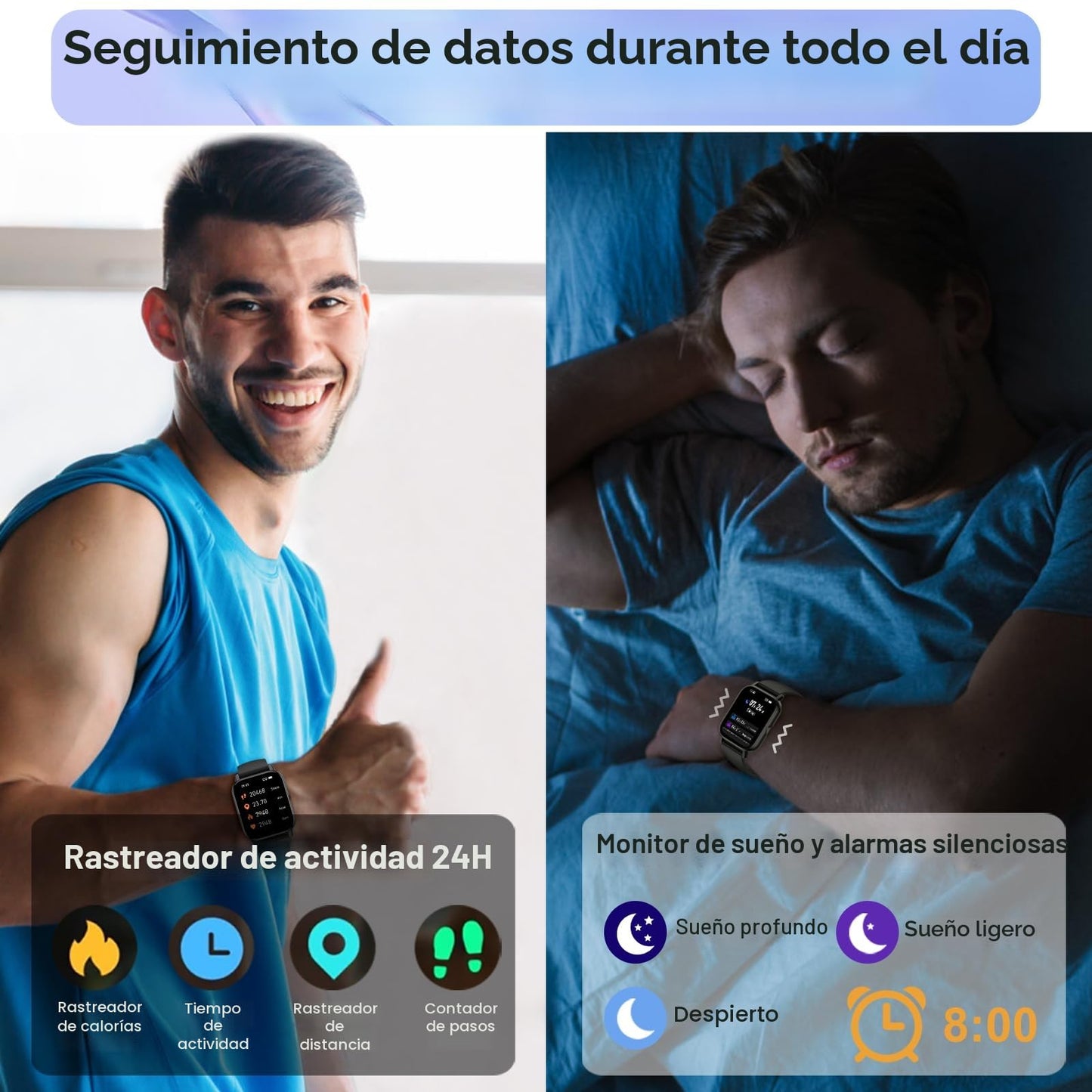 Reloj Inteligente Mujer Hombre, 1.95" HD Smartwatch con Llamadas Bluetooth, Nuevo Smart Watch con Pulsómetro/Monitor de Sueño/Podómetro, 110+ Modos Deportivos, IP68 Pulsera Actividad para Android iOS