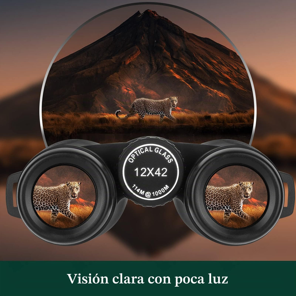 Prismáticos compactos de 12 x 42 Pulgadas para Adultos, prismáticos HD de Alta Potencia para observación de Aves, Caza, conciertos y Deportes