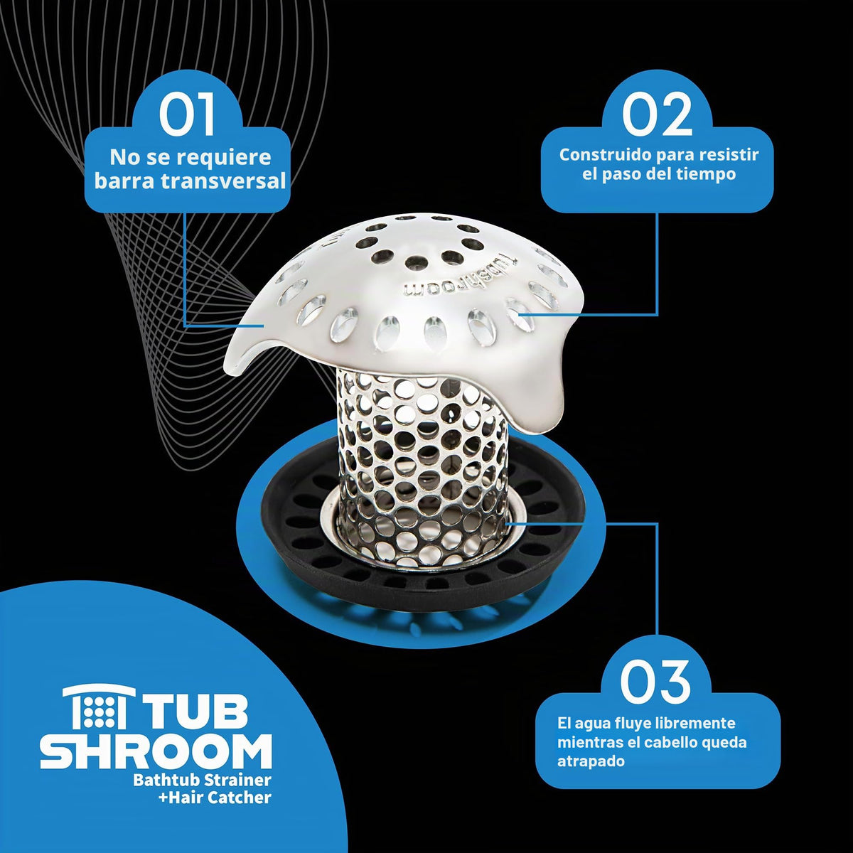 Filtro recogepelos TubShroom Ultra para desagüe de bañera