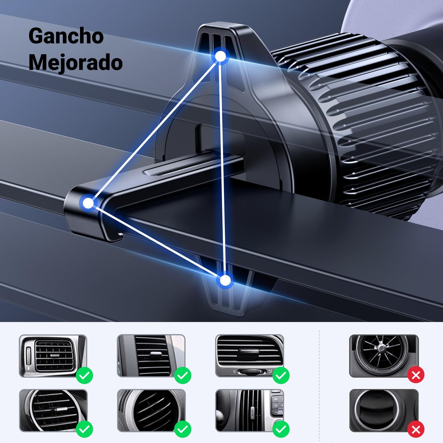 UGREEN Soporte de teléfono para Coche MagSafe – Se Adapta a la mayoría de Rejillas de ventilación, [imanes Fuertes de Carga de 1600 g, Soporte magnético para Rejilla de ventilación de Coche