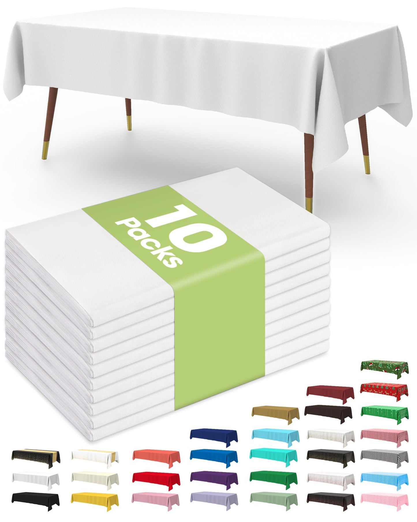 Pureegg Juego de 10 manteles Cuadrados, Color Blanco-ZZLJ1