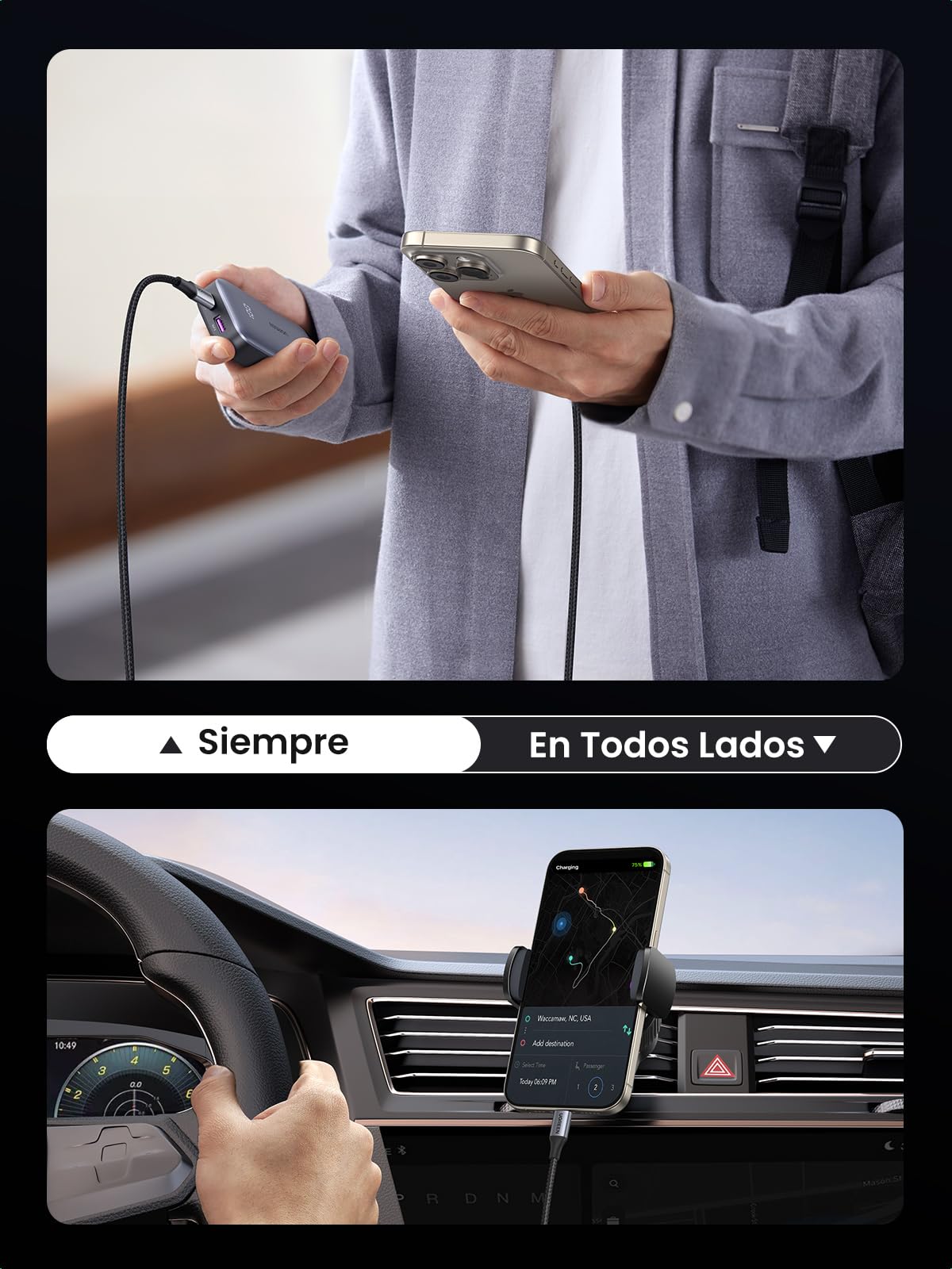UGREEN Zapix Cable USB C 240W PD 3.1 Carga Rápida Trenzado Nylon (1M)