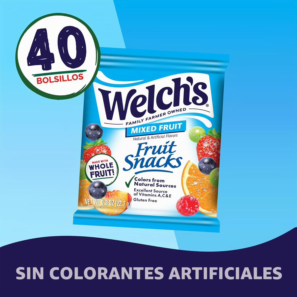 Mixed Fruit, Gluten Free, Bulk Pack, Individual Single Serve Bags, 0.8 oz (Pack of 40)