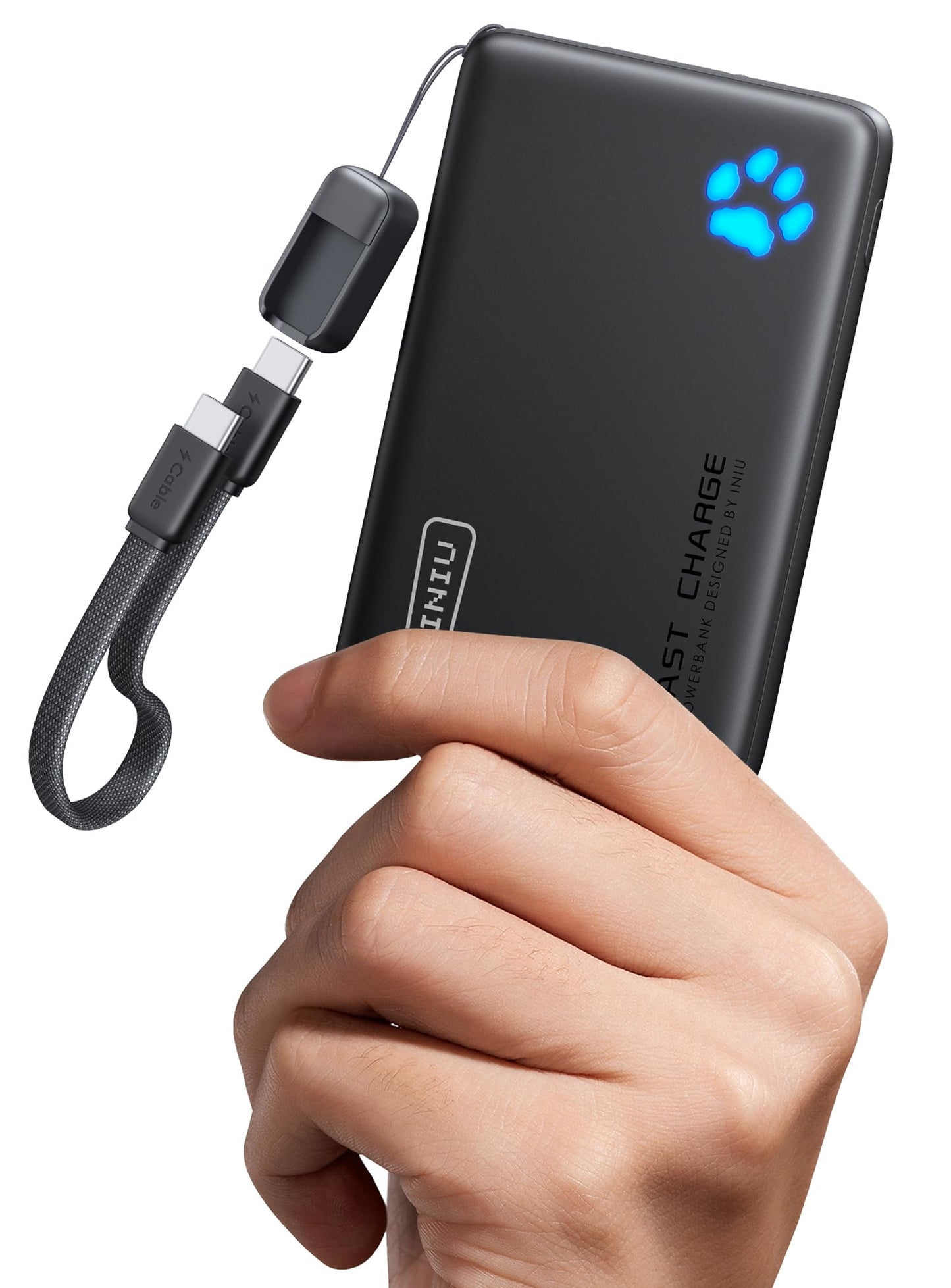INIU Cargador portátil, Slimmest 10000mAh 22.5W PD Power Bank, USB C in&Out Fast Charging Battery Pack, External Phone Powerbank Compatible with iPhone 16 15 14 13 Samsung S22 S21 Google iPad etc