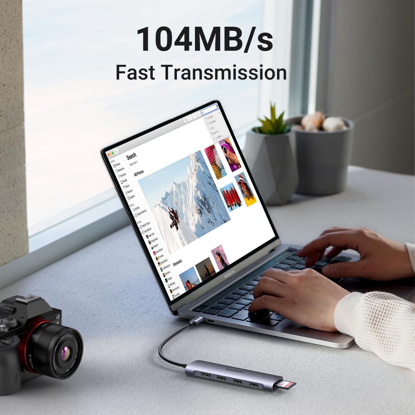 UGREEN USB C Hub, USB C HDMI adaptador 6 en 1 tipo C Hub con 4K USB C a HDMI, SD TF Card Reader, 3 puertos USB 3.0 para MacBook Pro 2019/2018/2017, Galaxy Note 10 S10 S9 S8 Plus, Chromebook, XPS Aluminio