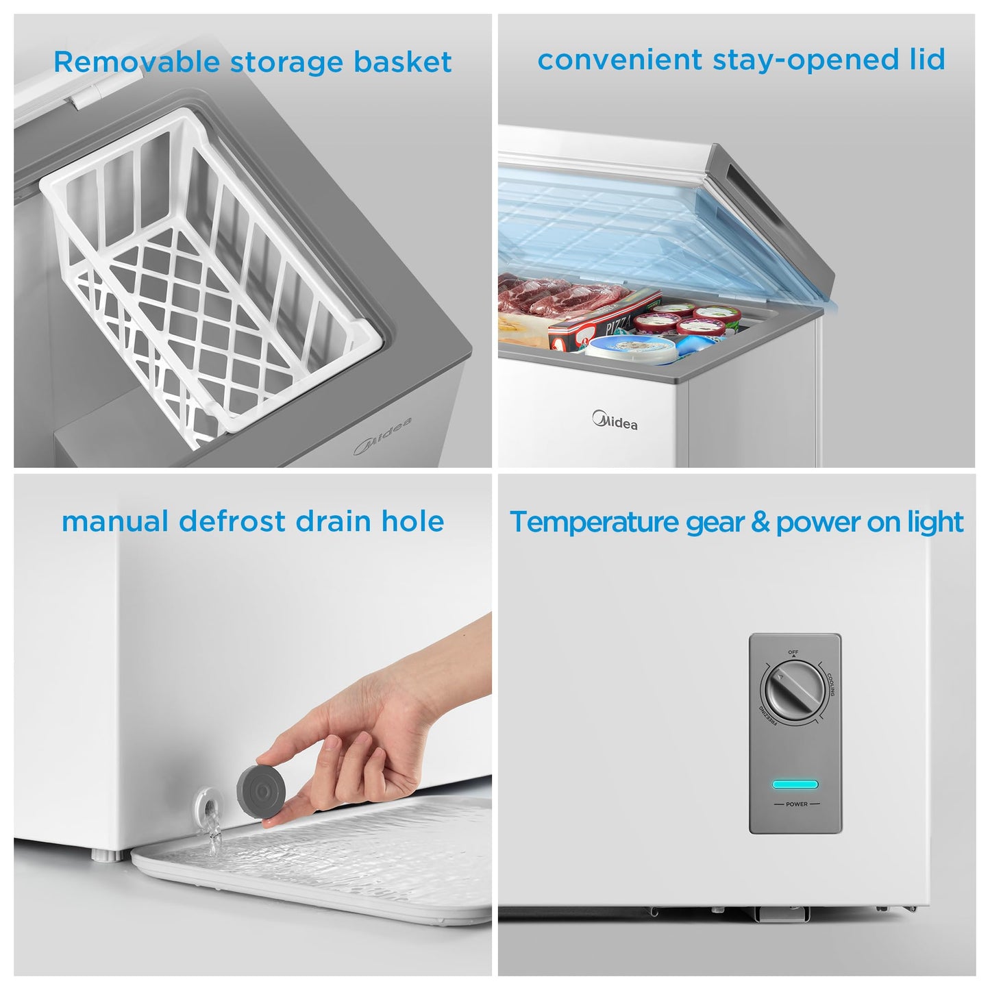 Midea MERC04C4BAWW - Congelador de pecho de 3.5 pies cúbicos, color blanco