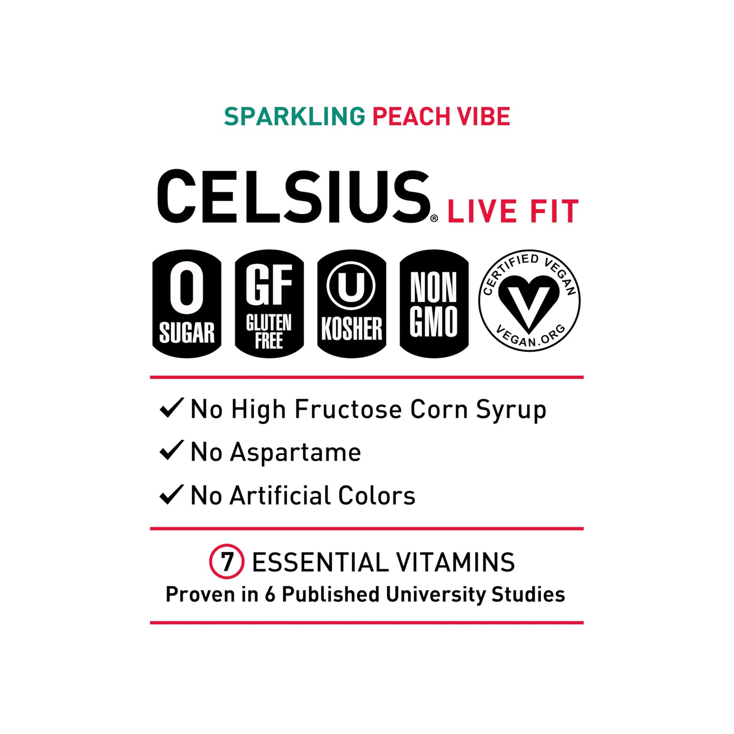 CELSIUS Bebida energética esencial, 12 onzas líquidas, ambiente de melocotón espumoso (paquete de 12)