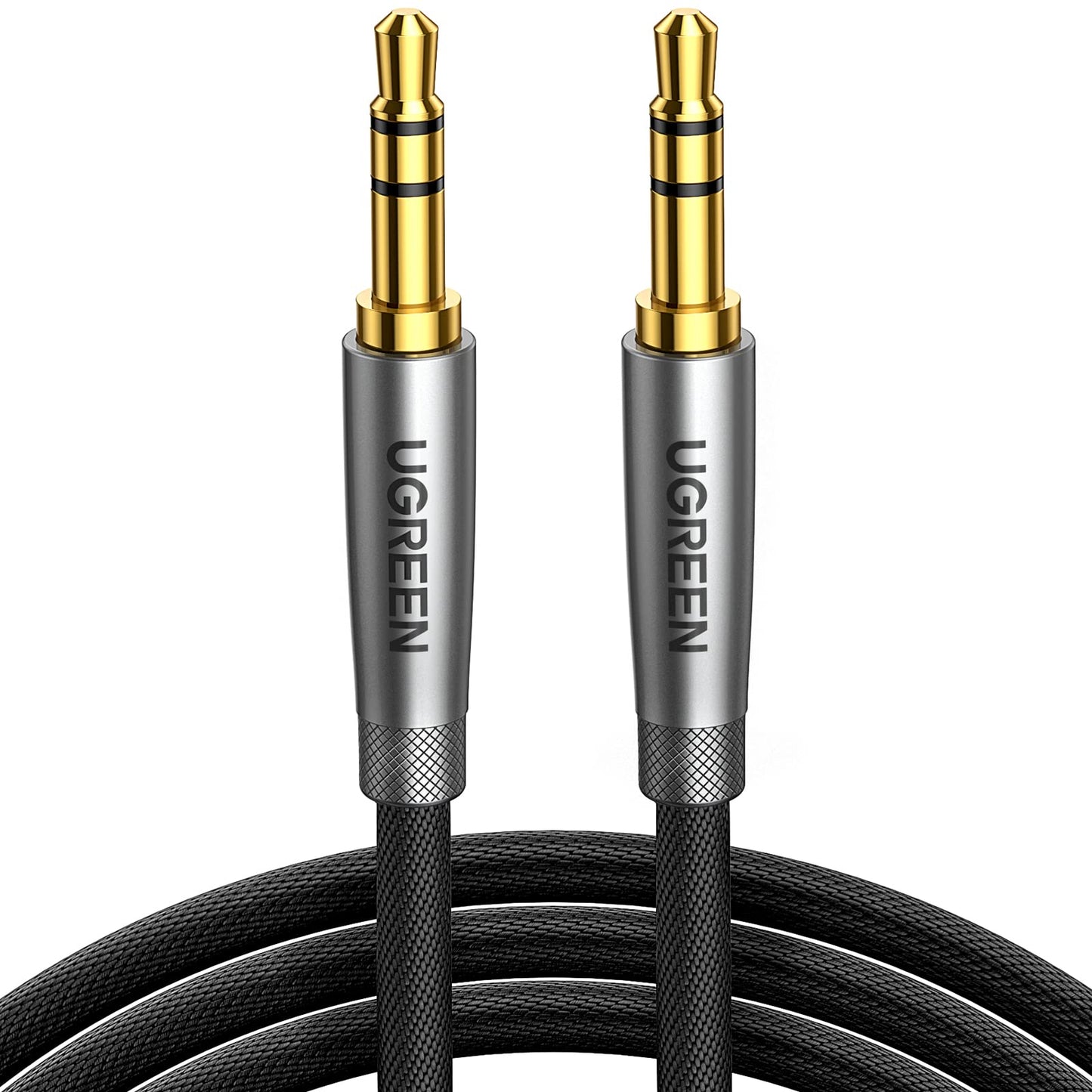 UGREEN Cable Audio Jack 3.5mm Macho HiFi Estéreo Nylon Trenzado Auxiliar Compatible con Autoradio Auriculares Altavoz TV iPhone MP3 (1M)