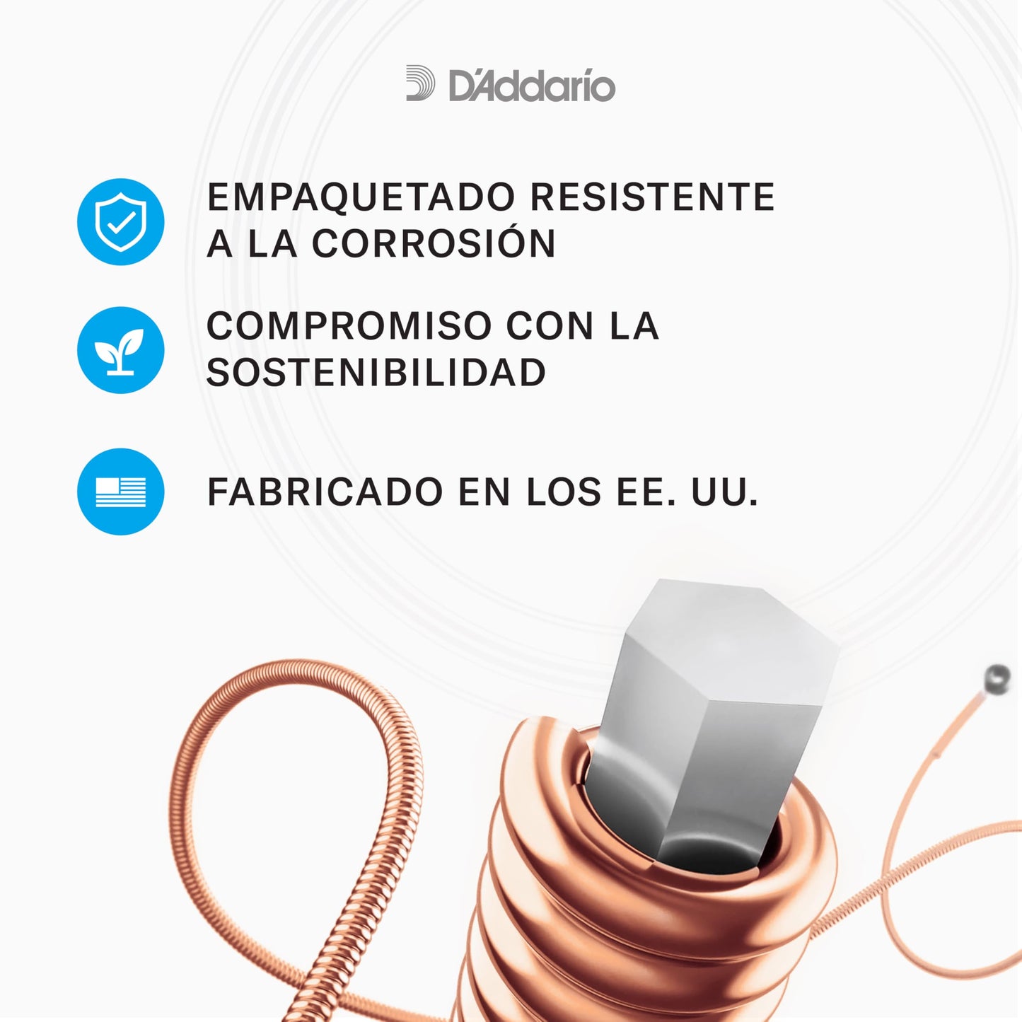 D'Addario Cuerdas Guitarra Acustica - Cuerdas de Guitarra - Cuerdas de Guitarra Acustica - EJ16 - Extra Ligero, 12-53 - 1-Paquete, 1-Pack, Light, 12-53