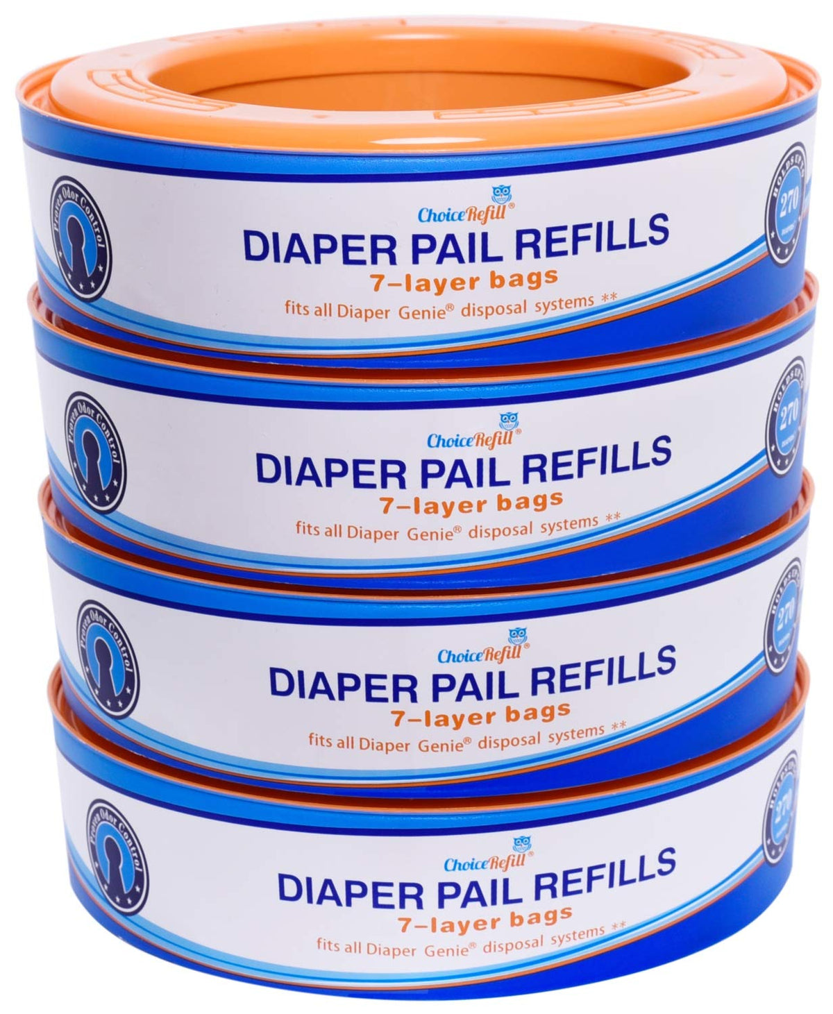 ChoiceRefill Compatible con Diaper Genie Pails 4-Pack 1080 Count