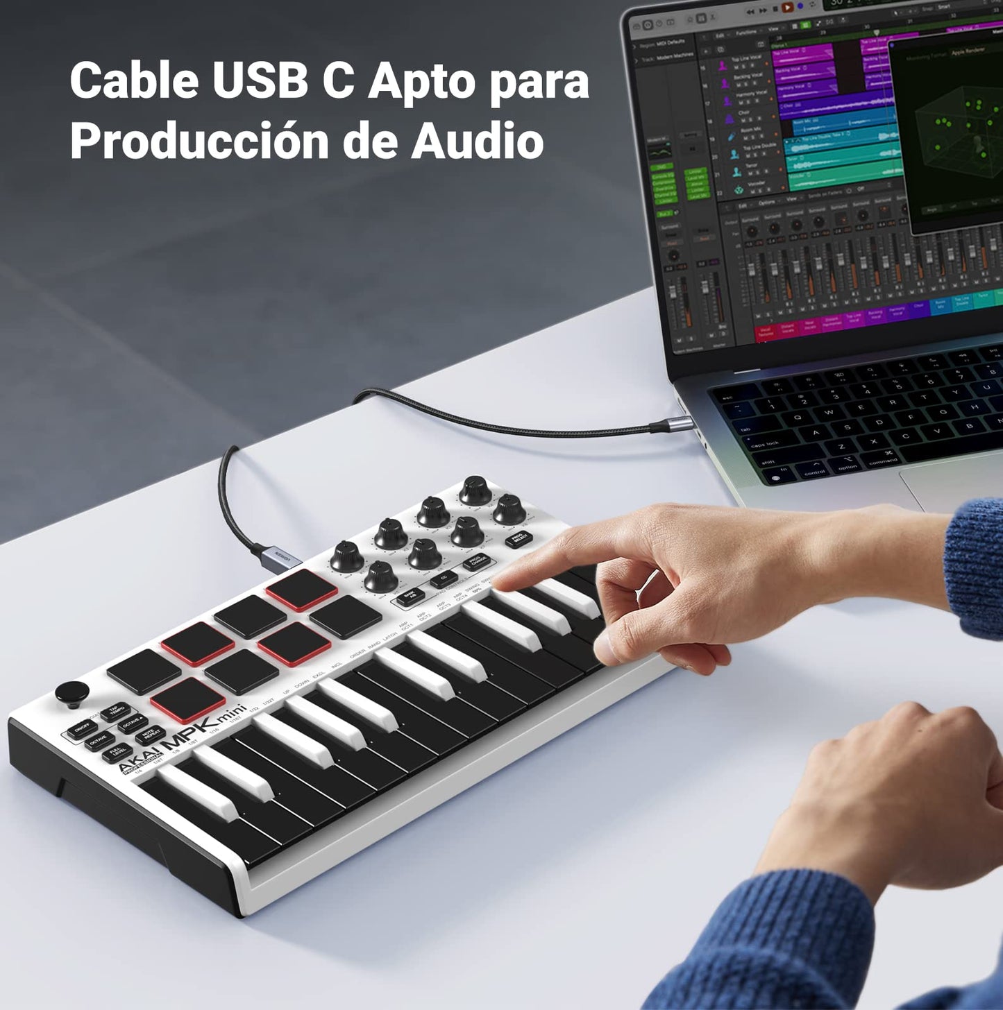 UGREEN Cable de Impresora USB C a Tipo B 2.0 Compatible con MacBook Pro, iPad, ASUS, HP, Epson, Brother, Lexmark, Canon (2 Metros)