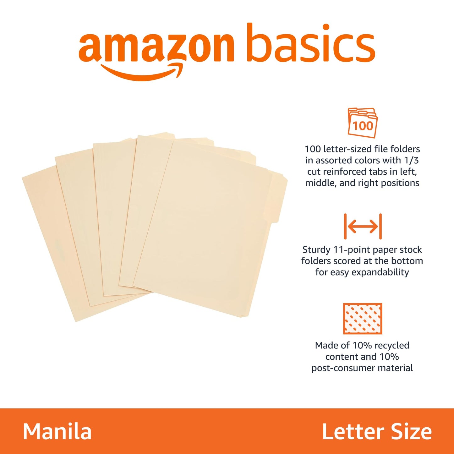 Amazon Basics – Carpetas de archivo – carta Tamaño