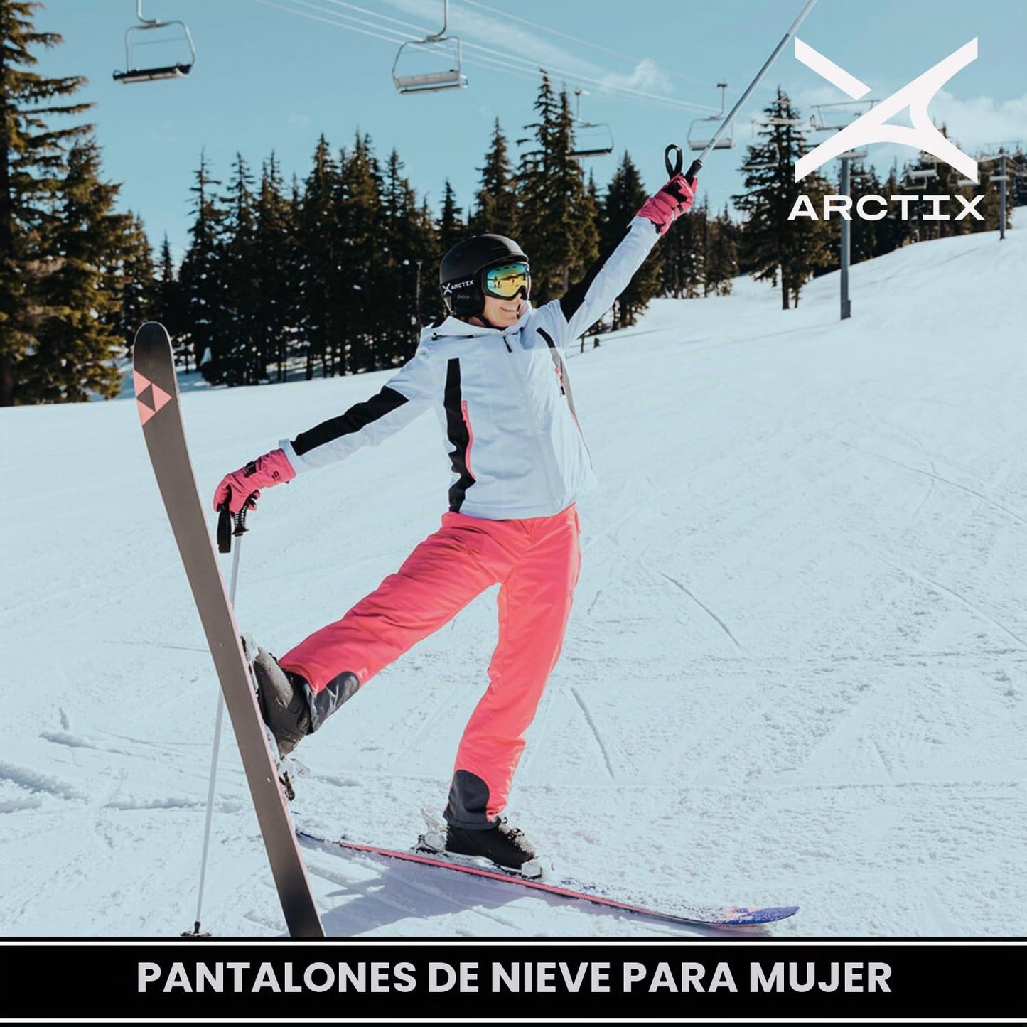 ARCTIX Pantalones de Nieve para Mujer, Color Negro, Talla L
