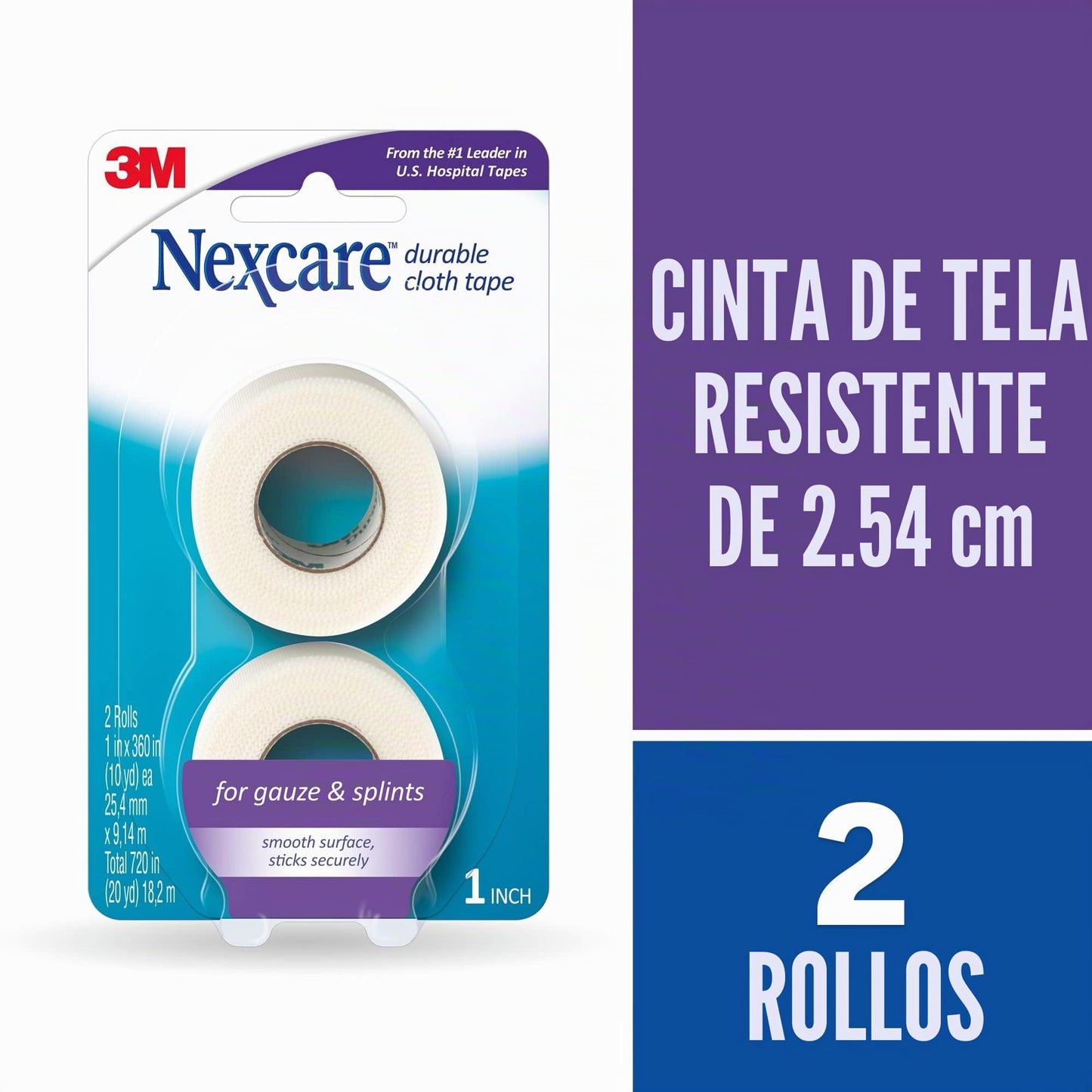 Nexcare Durable Cloth First Aid Tape 2/Pkg-20yds