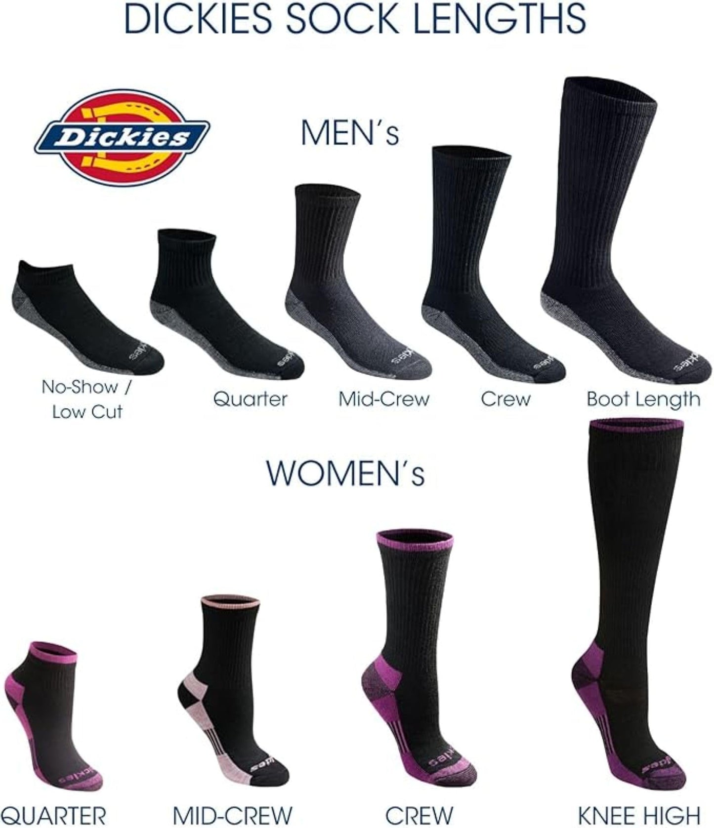 Dickies - Dri-tech - Calcetines deportivos con control de humedad para hombre - negro -