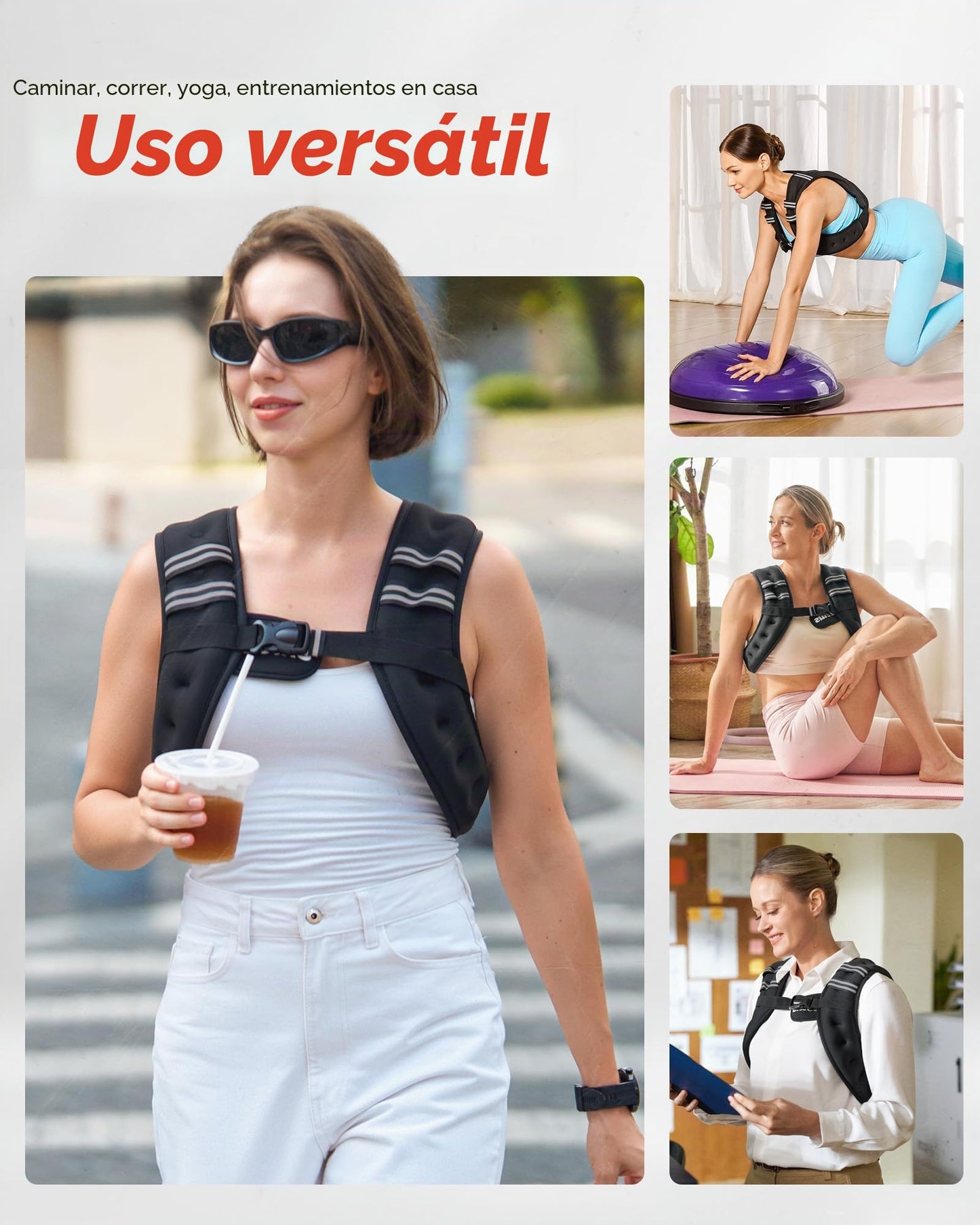 ZELUS Chaleco con peso para entrenamiento de fuerza, equipo de ejercicio ajustable de 5,5 kg para gimnasio en casa, chaleco de peso de arena de hierro con soporte para brazalete para hombres y mujeres