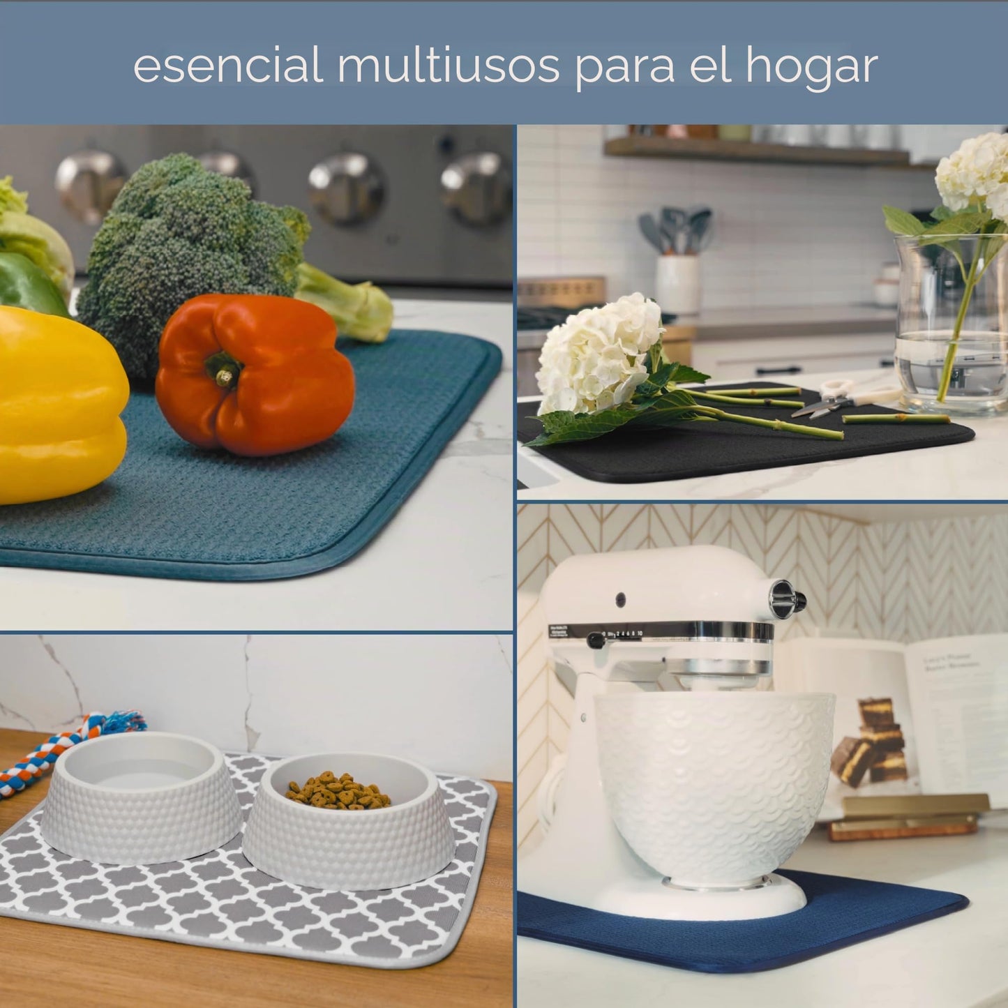 S&T INC - Alfombrilla escurreplatos Alfombrilla escurreplatos de microfibra, para cocina, absorbente y reversible.