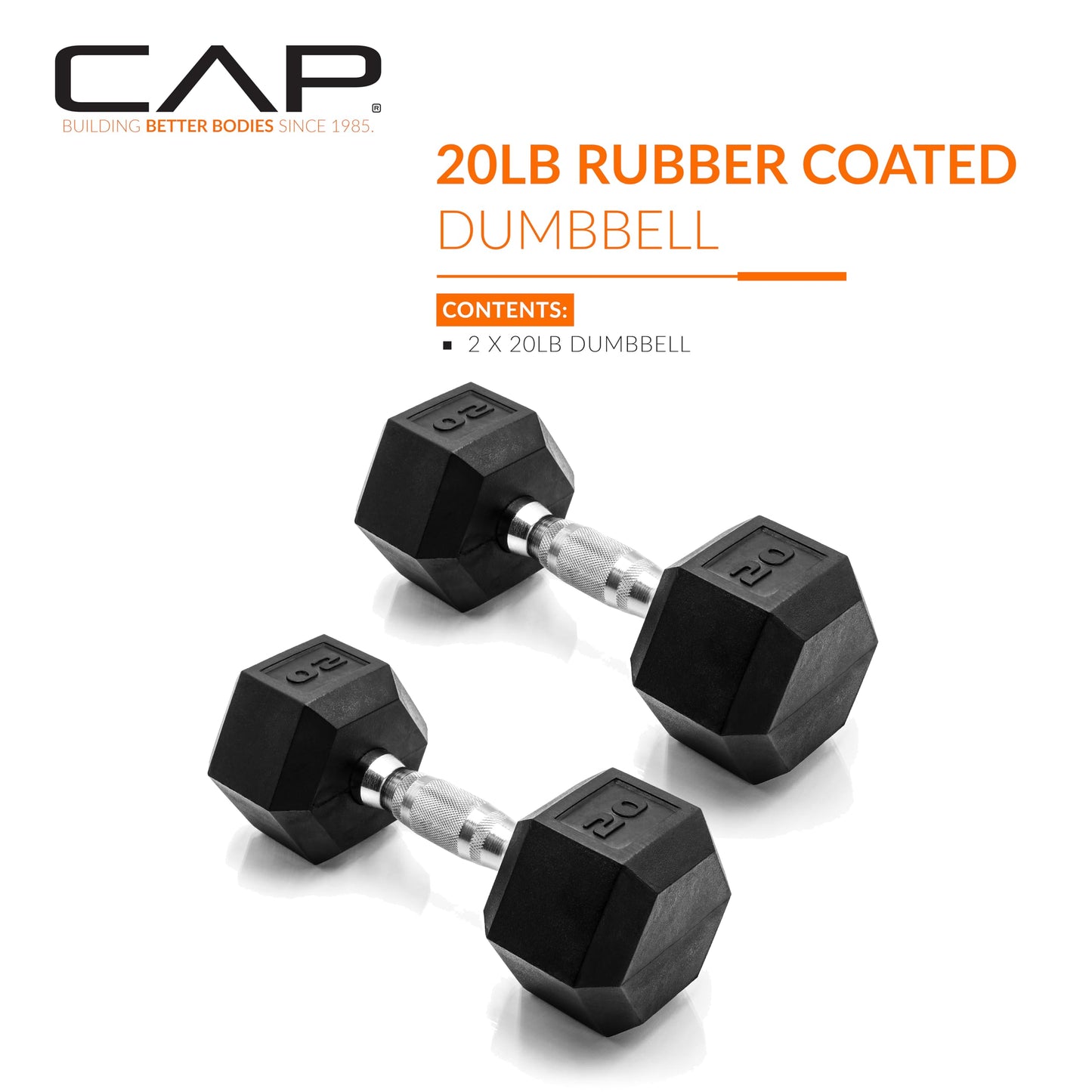 CAP Barbell Par de mancuernas hexagonales revestidas de 15 libras