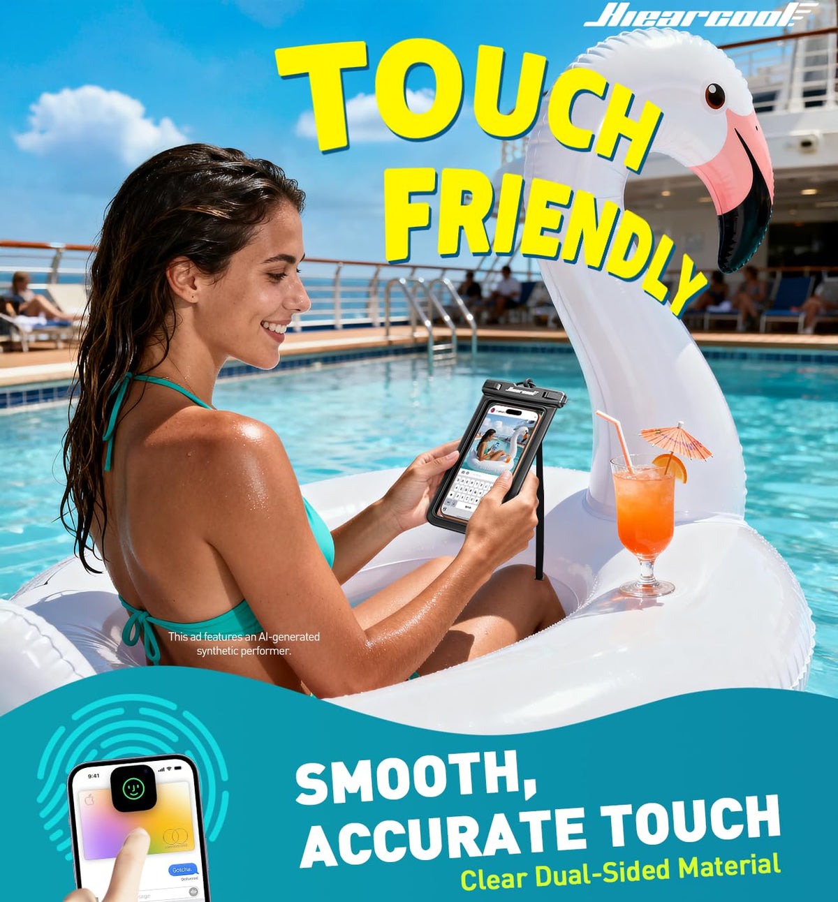 Ansot IPX8 - Funda Impermeable Universal para iPhone X/8/8plus/7/7plus/6S/6/6S Plus Samsung Galaxy S8/S7, Google Pixel 2, HTC, LG, Sony, Moto de hasta 7,0 Pulgadas, 2 Unidades