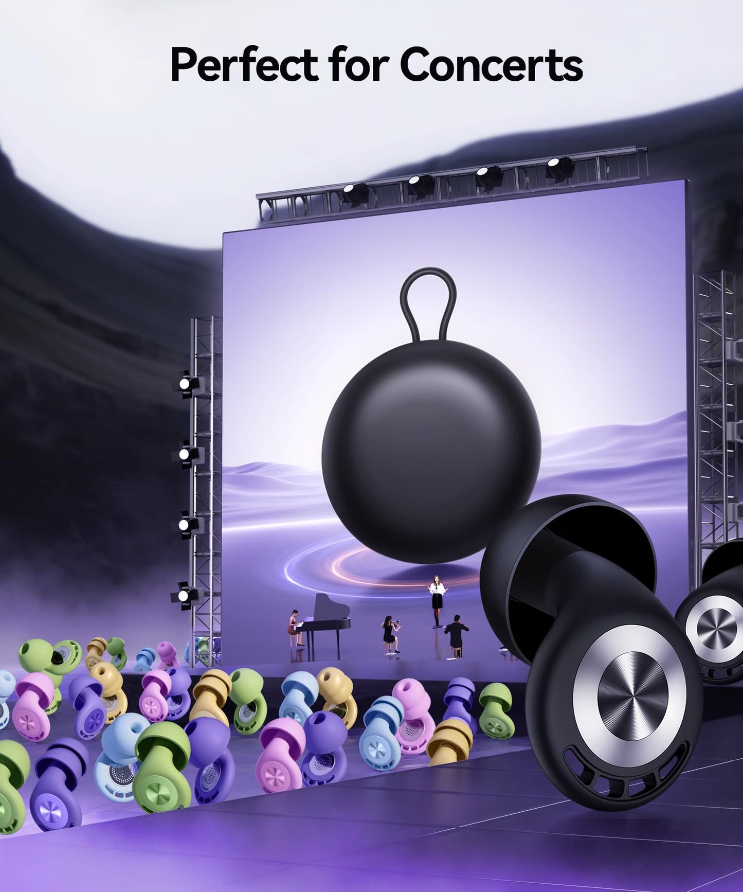 Tapones para los oídos para dormir, tapones para los oídos de 50 dB, cancelación de ruido, tapones para los oídos para reducción de ruido, conciertos, tapones de silicona suaves y reutilizables para