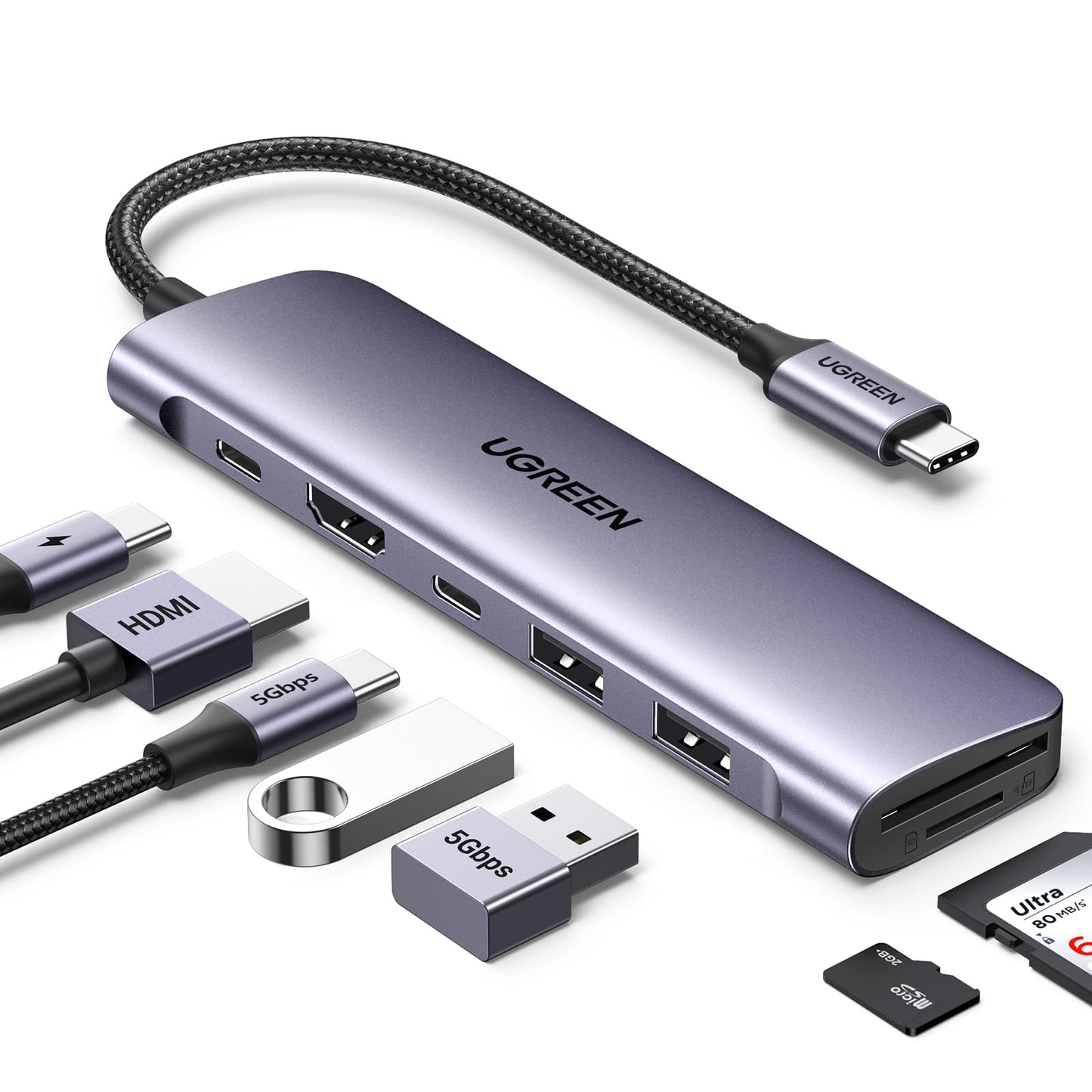 UGREEN Revodok 1071 Hub USB C 7 en 1 Adaptador Multipuerto Docking Station