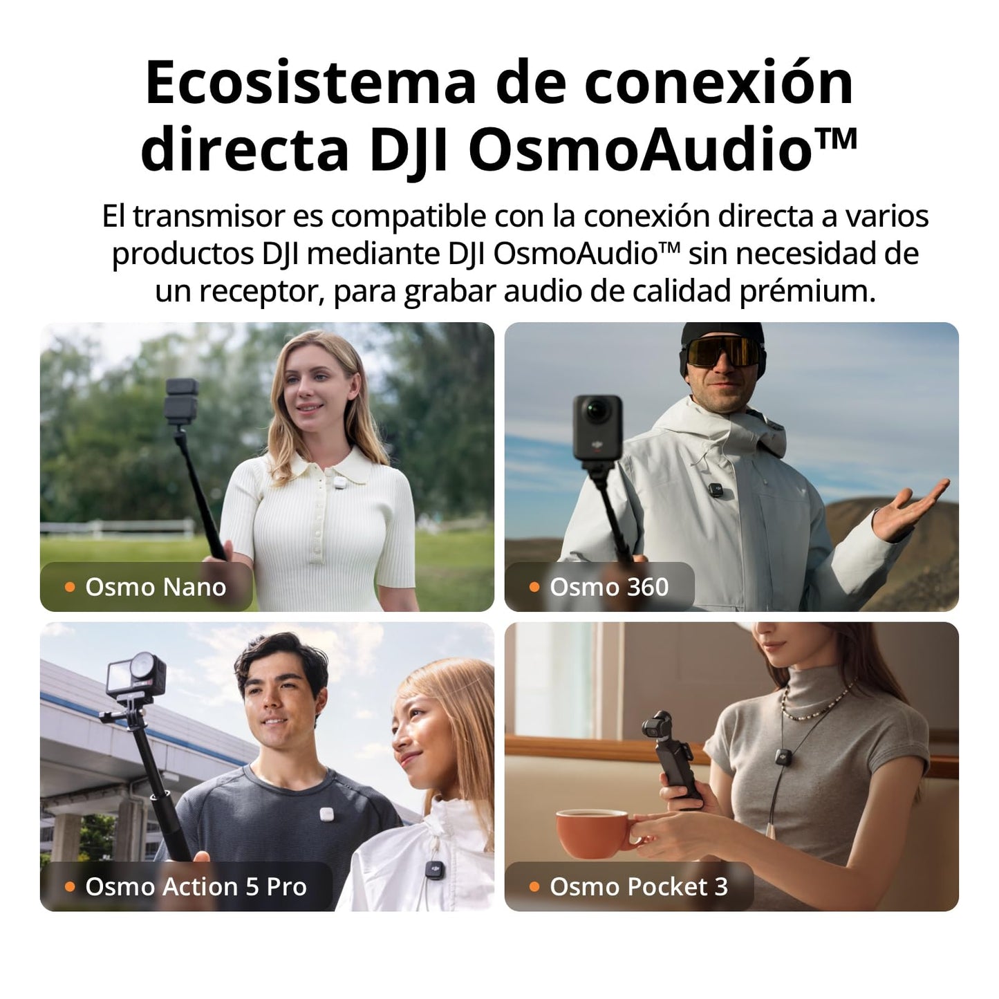 dji Mic Mini Micrófono Inalámbrico (2 TX + 1 RX + Estuche de Carga), superligero, 48 h de Uso, cancelación de Ruido, micrófono inalámbrico Profesional para cámaras/iPhone/Android, Vlogs, Streaming