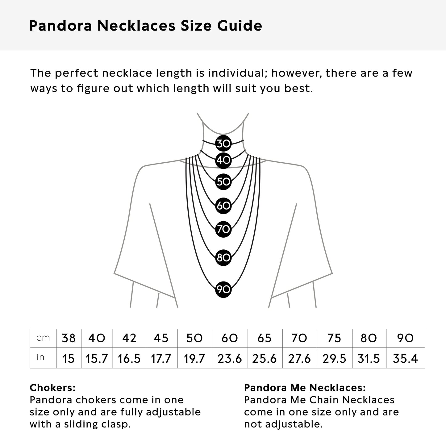 Pandora Icons Collar de plata con cierre redondo, 40