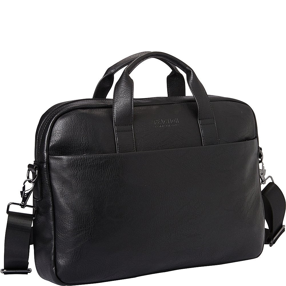 Kenneth Cole Reaction ProTec Pebbled - Maletín delgado de piel vegana de 40.6 cm para laptop y tablet, Negro - Estilo #2, Talla única, Modern Dilemma Pebbled - Funda de piel sintética para portátil y