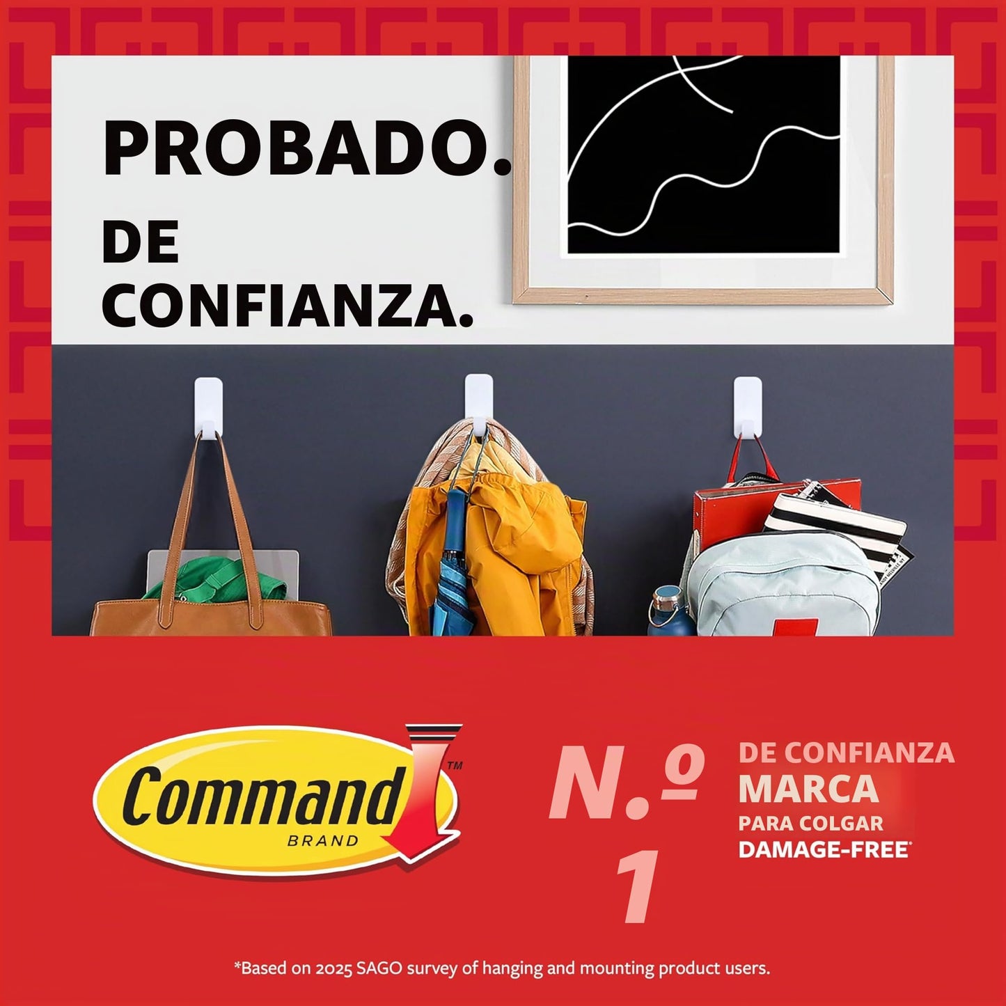 Command 20 libras de tiras para colgar imágenes, 16 pares de tiras blancas Comand resistentes, sin daños