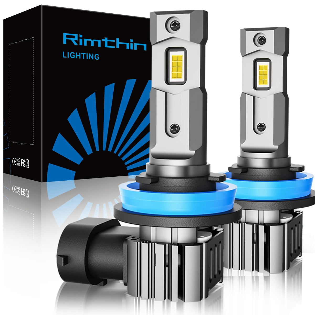 rimthin bombillas H11, bombillas blancas frías para luces antiniebla H8 H9, impermeables IP67, paquete de 2