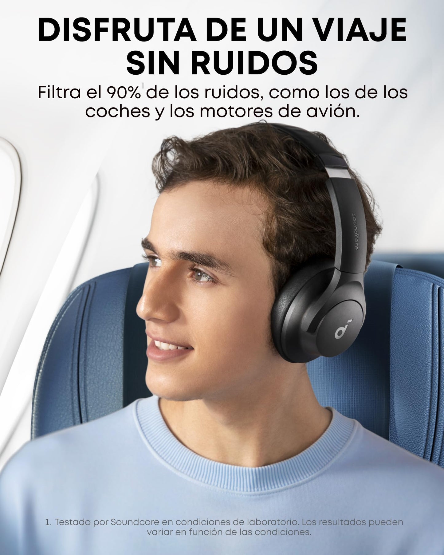 Soundcore Q20i Cascos Inalámbricos Bluetooth con Cancelación de Ruido Activa Híbrida by Anker, Reproducción ANC 40 Horas, Hi-Res Audio, Personalización vía App, Modo Transparencia, Graves Profundos