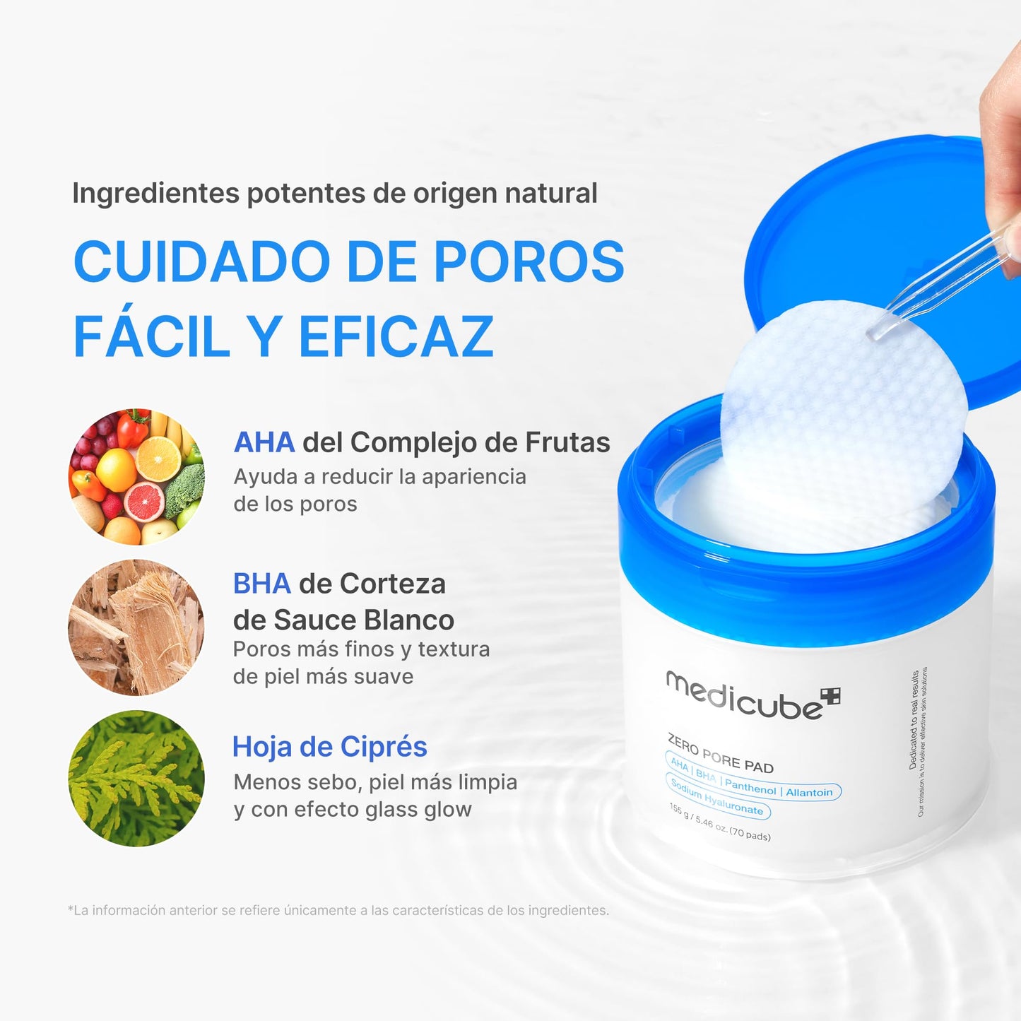 medicube Zero Pore Pad 2.0 - Almohadillas Faciales de Doble Textura con Ácidos Exfoliantes (4,5% AHA y 0,45% BHA) para Exfoliación y Poros Visiblemente Más Finos, Skincare Coreano, 70 Discos