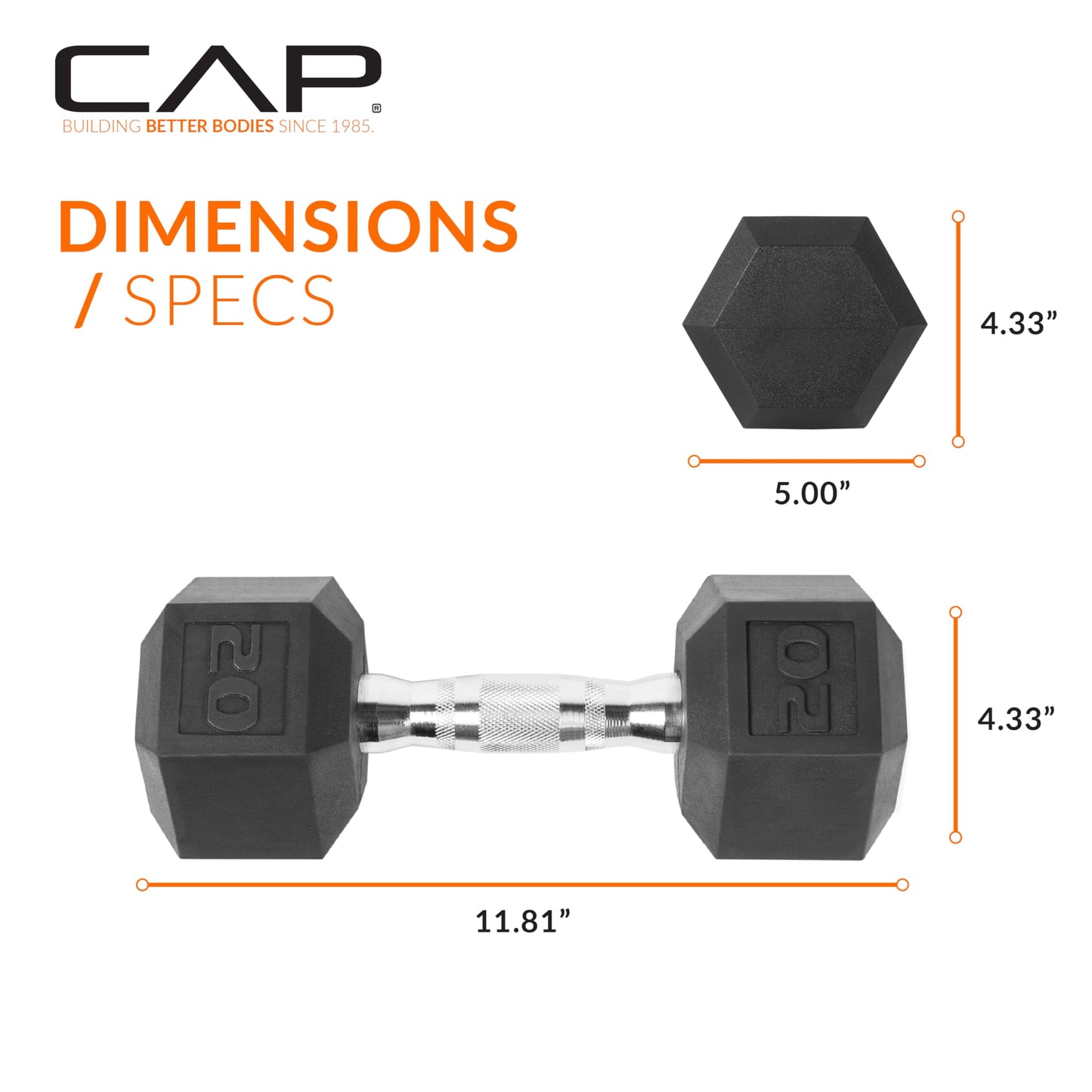 CAP Barbell Par de mancuernas hexagonales revestidas de 15 libras