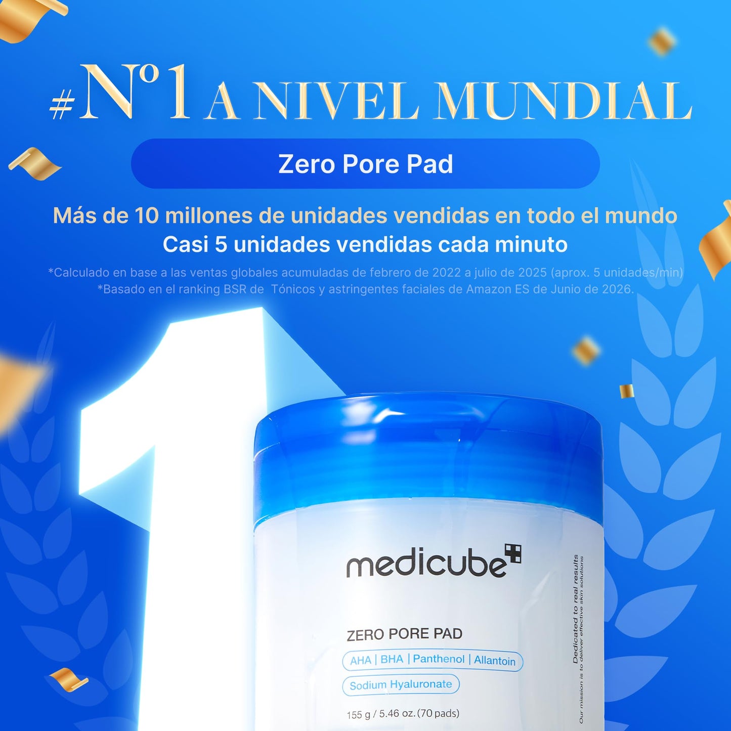 medicube Zero Pore Pad 2.0 - Almohadillas Faciales de Doble Textura con Ácidos Exfoliantes (4,5% AHA y 0,45% BHA) para Exfoliación y Poros Visiblemente Más Finos, Skincare Coreano, 70 Discos