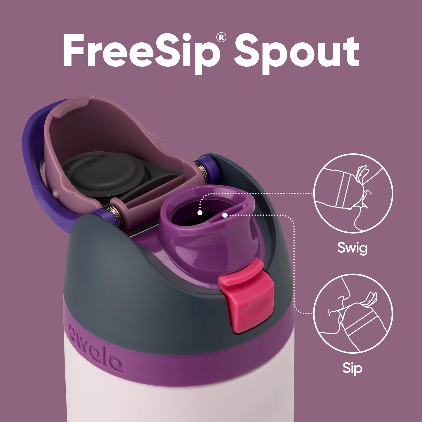 Owala FreeSip botella agua acero inoxidable con pajita, 710 ml - Botella térmica a prueba de fugas para el deporte y los viajes, sin BPA, Dreamy Field
