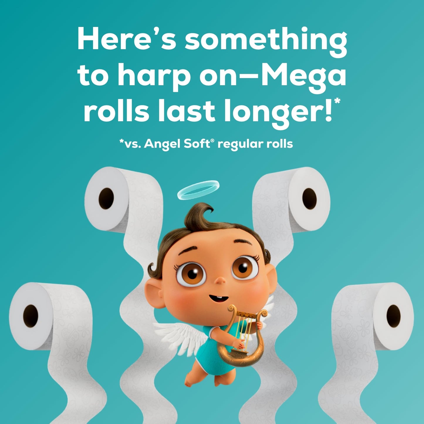 Angel Soft® Papel higiénico, 16 mega rollos = 64 rollos regulares, papel de baño de 2 capas
