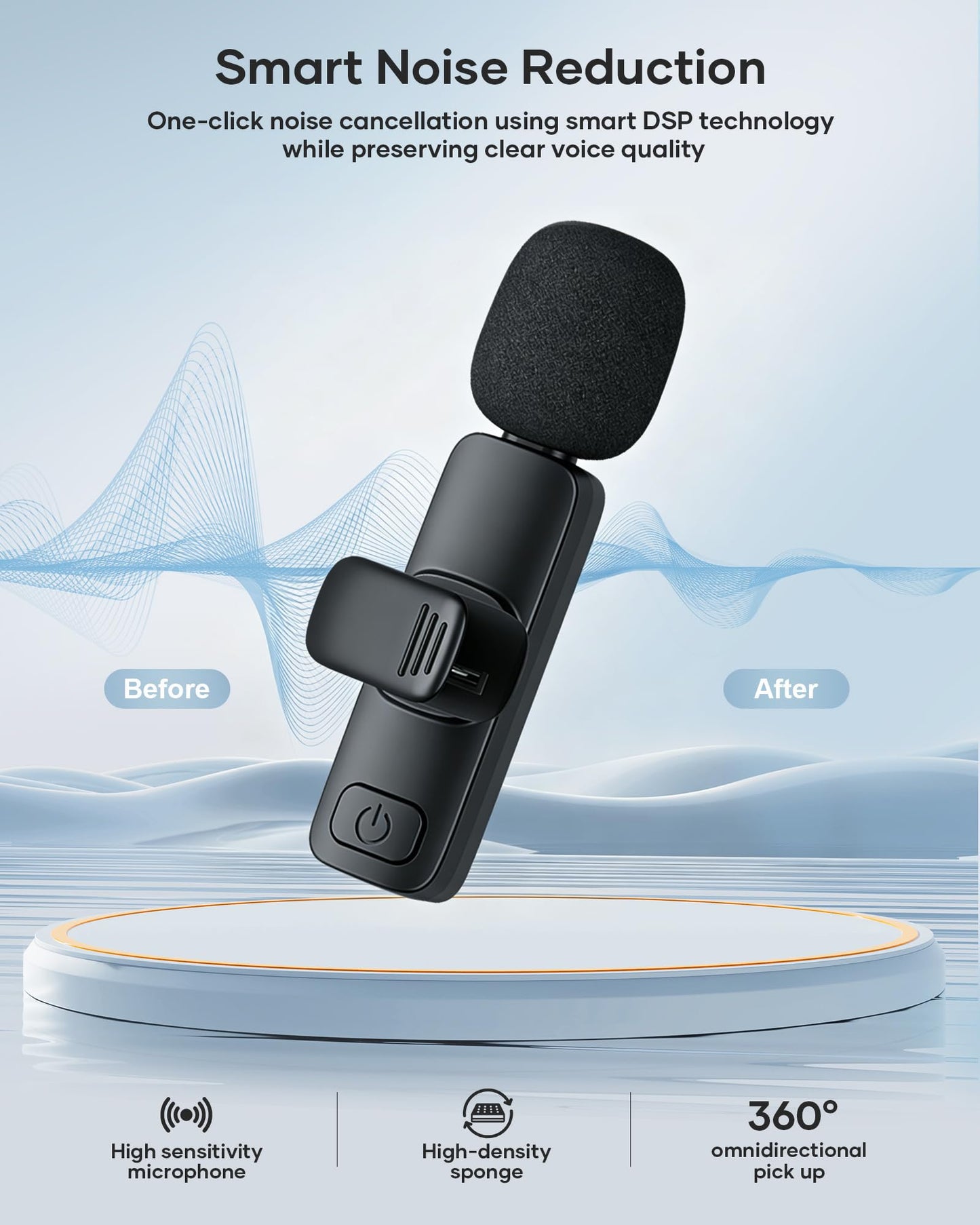 KUKIHO Paquete de 2 micrófonos Lavalier inalámbricos para iPhone, iPad y teléfono Android, micrófono de Solapa Plug and Play