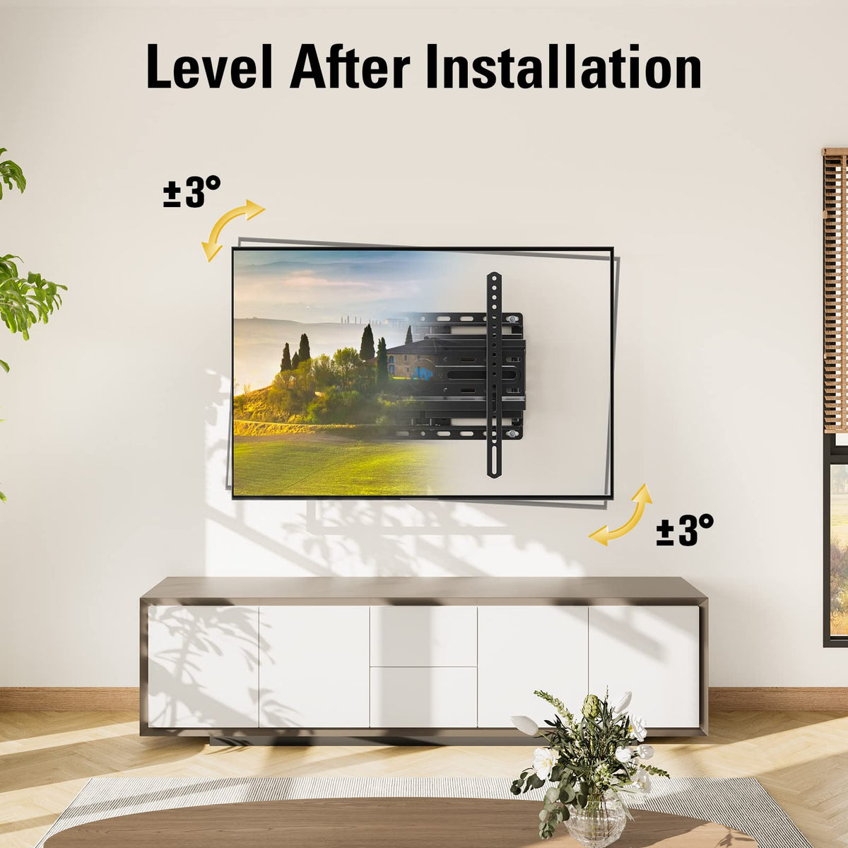 Montaje sueño md2380 TV Soporte de pared para la mayoría 26 – 55 inch LED, OLED, LCD y Plasma TV de pantalla plana, con giratorio de movimiento completo articulado doble armas, hasta Vesa 400 x 400 mm y 99 libras con inclinación