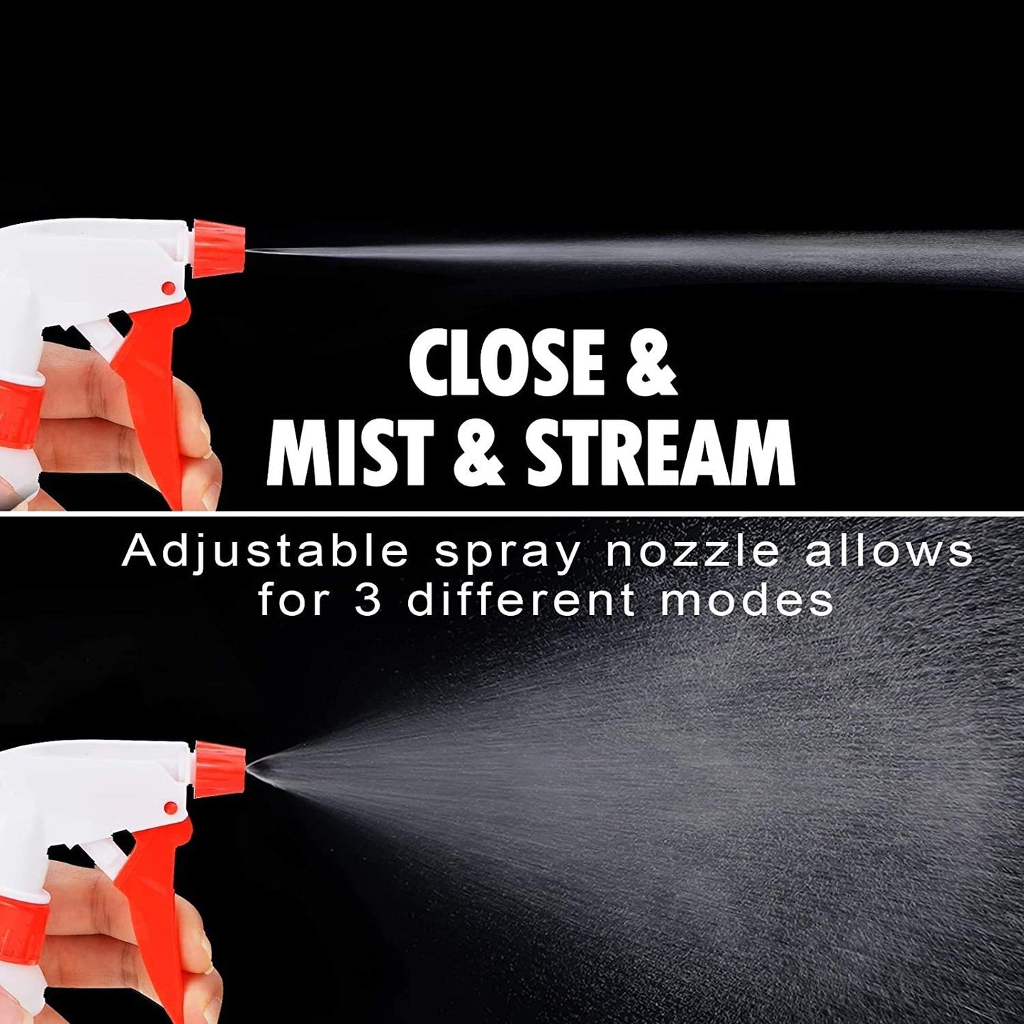 Botellas de espray vacías (16 oz2 paquetes) – Botellas de espray ajustables para soluciones de limpieza – Sin fugas y obstrucciones – Botella de pulverización de HDPE para plantas, mascotas, aerosol
