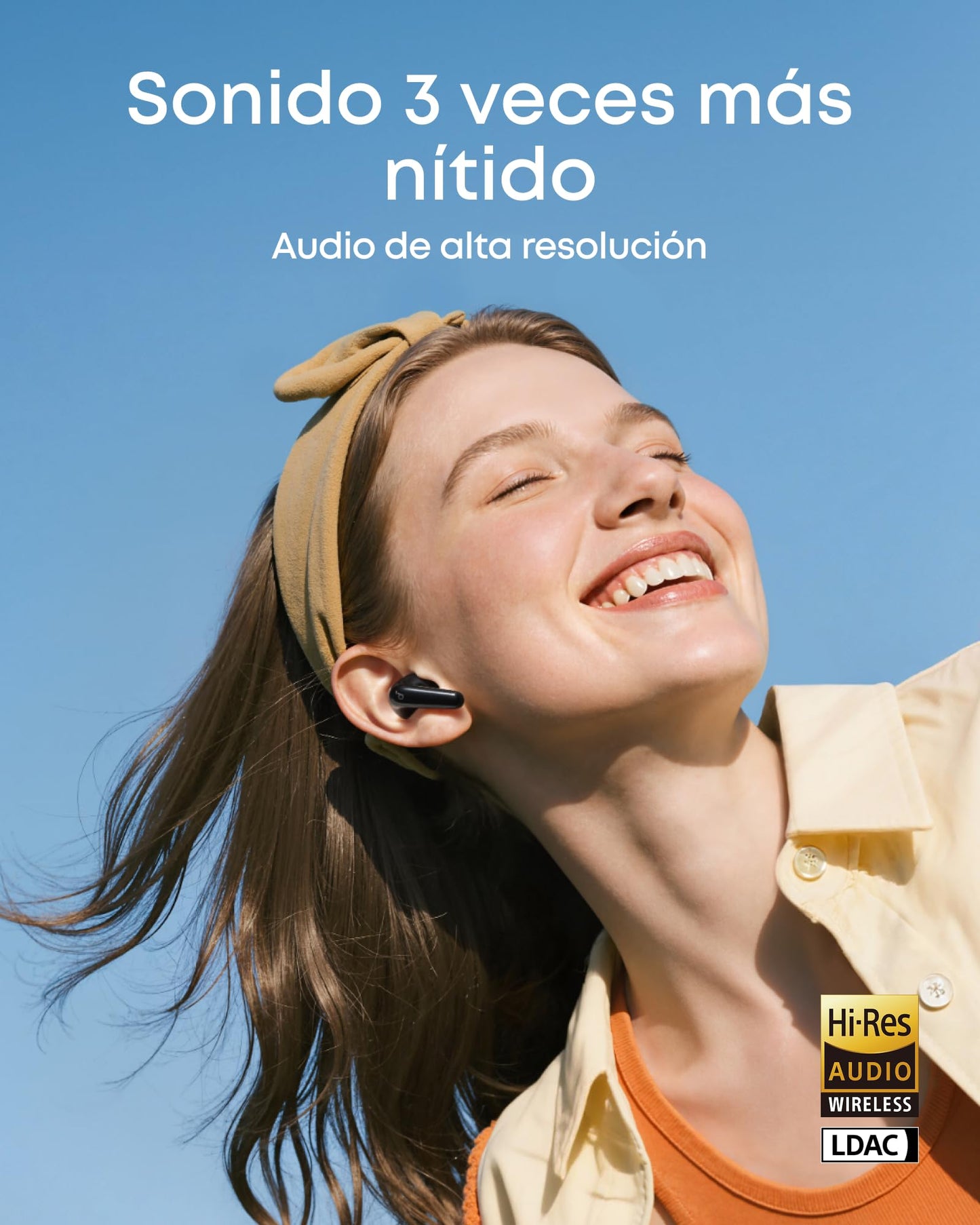 soundcore P31i Auriculares Inalámbricos Bluetooth de Anker, Cancelación de Ruido en Tiempo Real, Auriculares Traductores, Sonido de Alta Resolución LDAC, 50h de Uso, Carga Rápida, Audio Espacial, IP55
