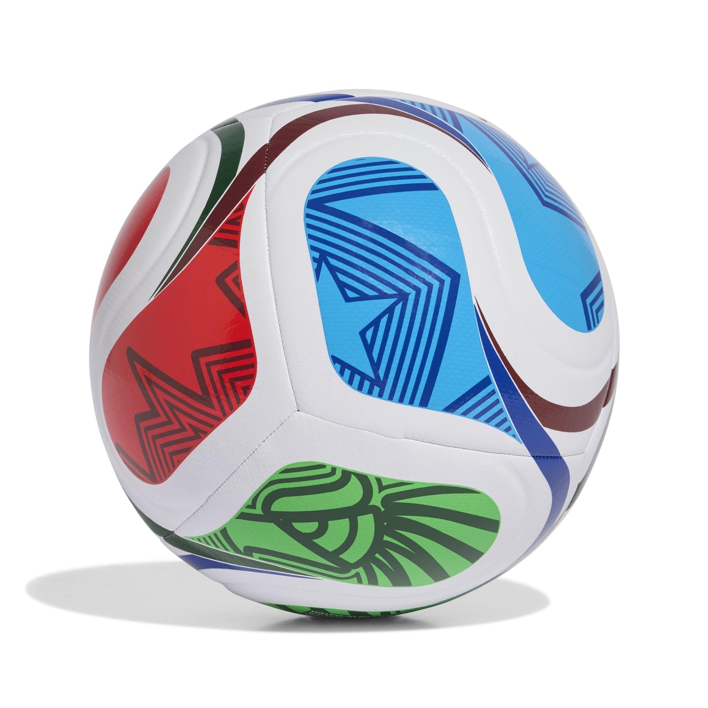 adidas Unisex-Adult World Cup Training Soccer Ball, White/Team Royal Blue/Solar Blue/Power Red, 5