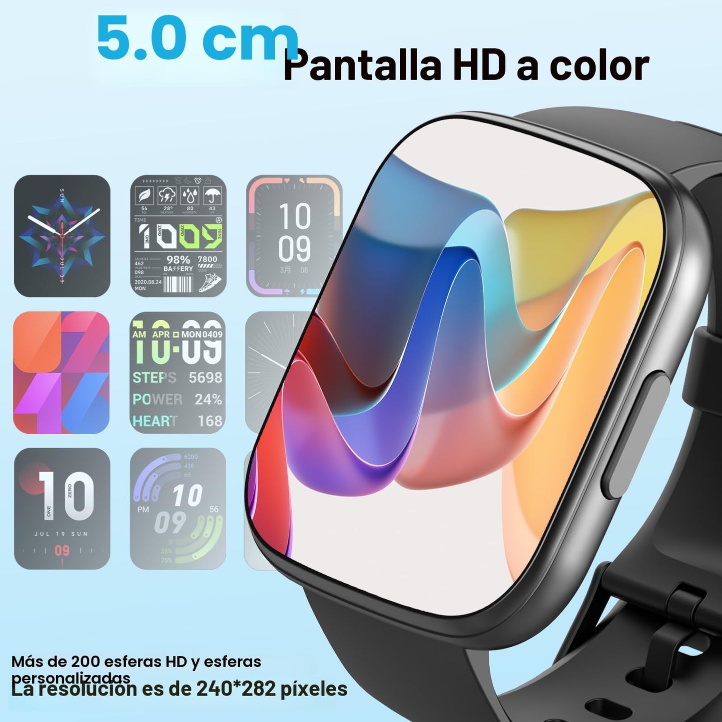 Reloj Inteligente Mujer Hombre, 1.95" HD Smartwatch con Llamadas Bluetooth, Nuevo Smart Watch con Pulsómetro/Monitor de Sueño/Podómetro, 110+ Modos Deportivos, IP68 Pulsera Actividad para Android iOS