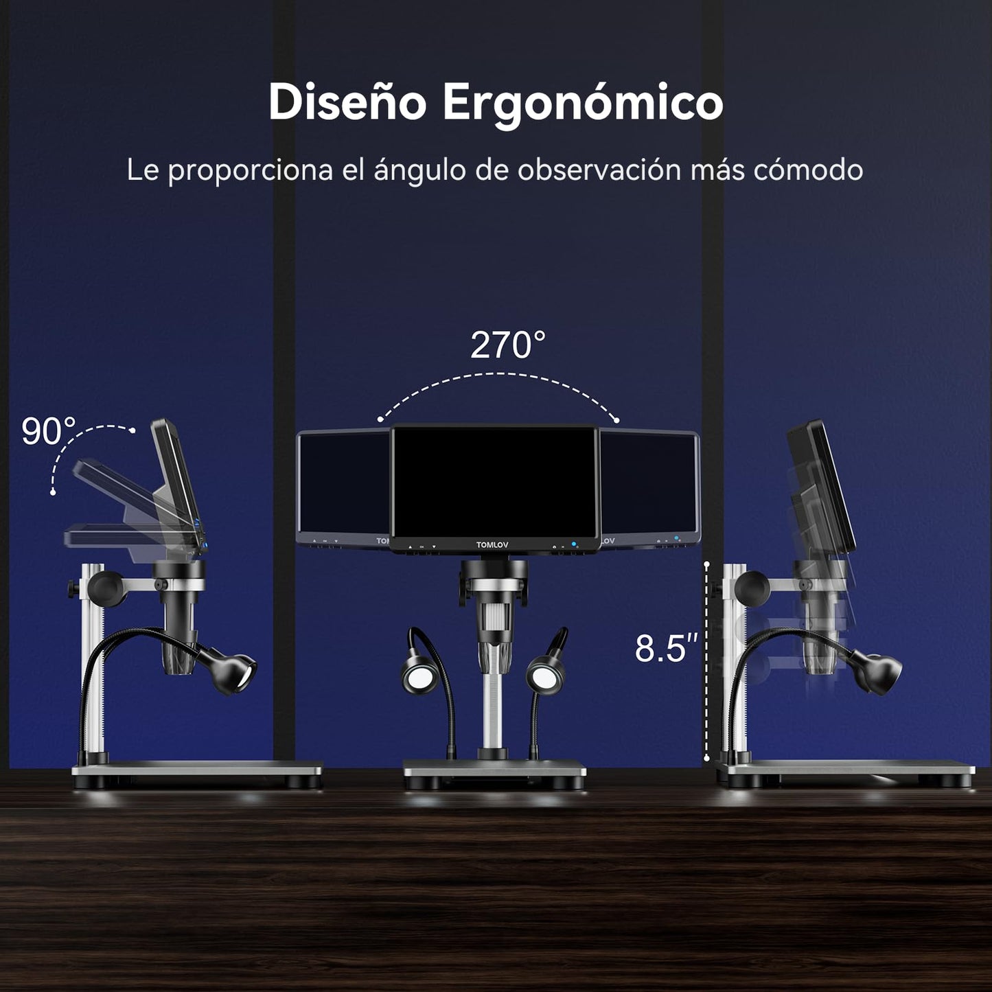 TOMLOV DM9 Microscopio Digital para Soldadura y Monedas con LED Ajustable