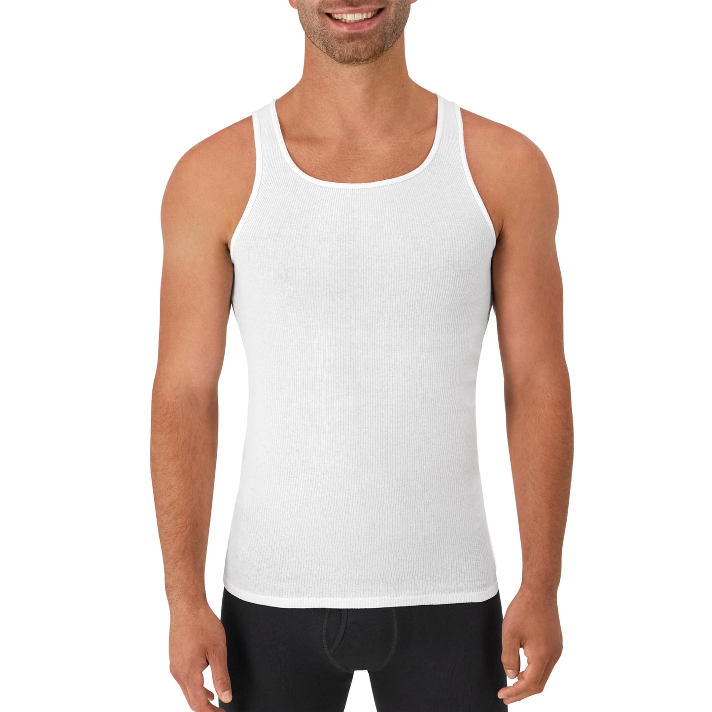 Hanes 372ap6 - Camisetas interiores para hombre Tagless®, Comfortsoft®, blanco, 6 unidades