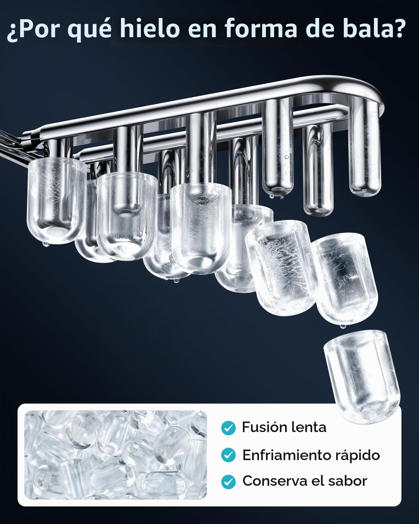 EUHOMY Máquina de Hielo: 9 Cubos en 6 Minutos, Maquina de Hacer Hielo Autolimpiable, 12Kg/24H, 2 Tamaños de Hielo, con aAsa, Pala para Hielo y Cesta Ideal Para Inicio/Cocina/Oficina/Bar, Negra mate
